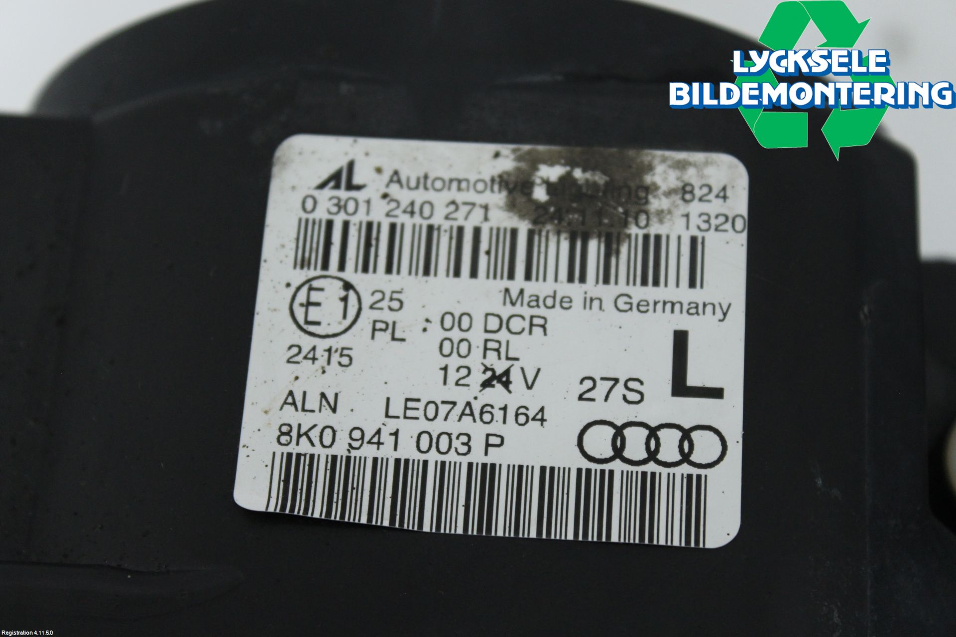 Audi A4/S4 08-11 Strålkastare Vänster