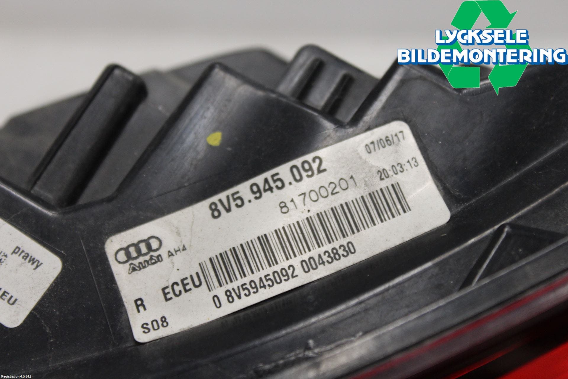 Audi A3/S3 8V 13-20 Bakljus Höger