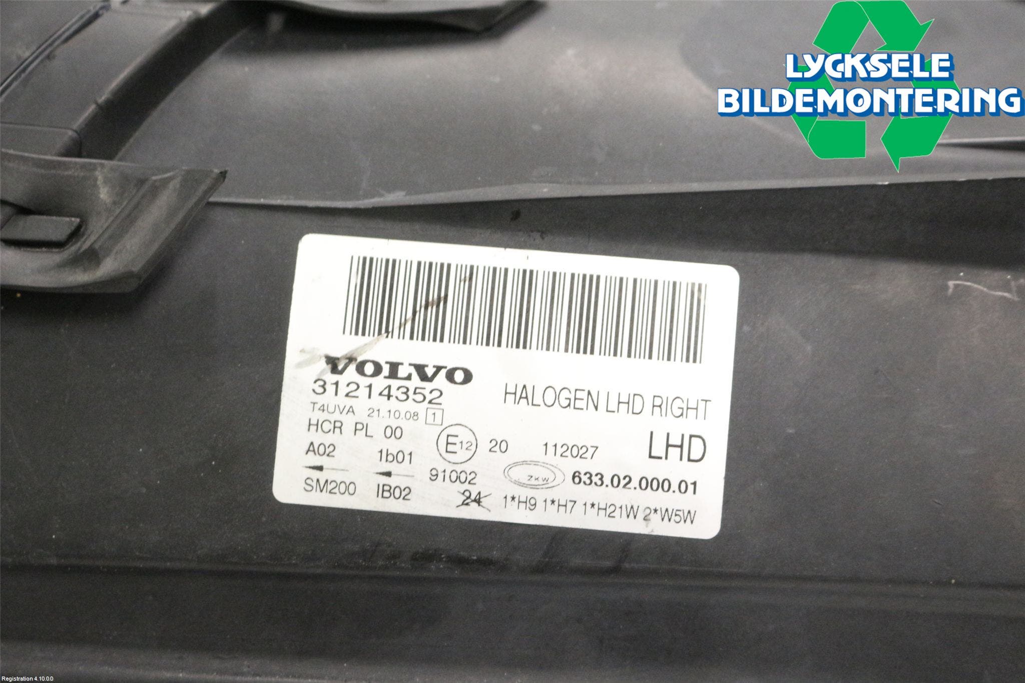 Volvo V70 08-13 Strålkastare Höger