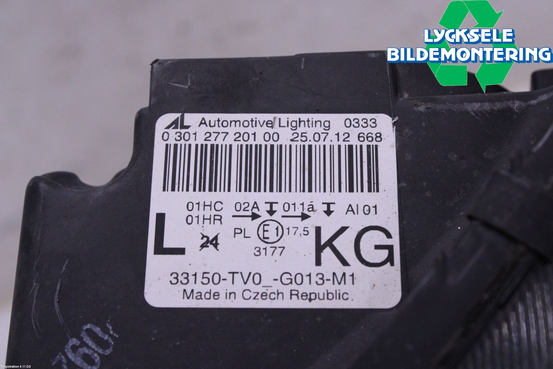 Honda CIVIC 12-16 Strålkastare Vänster