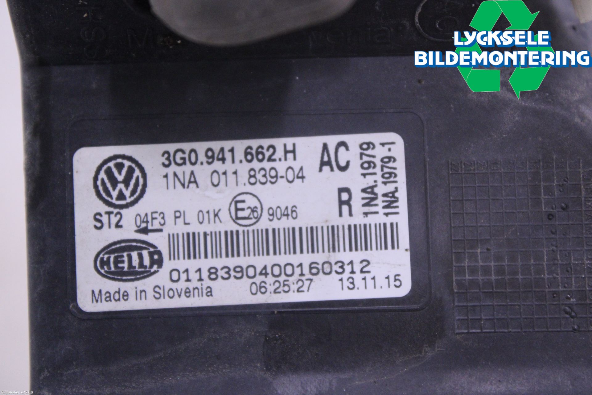 Volkswagen VW PASSAT 15-19 Dimljus-Varselljus Fram