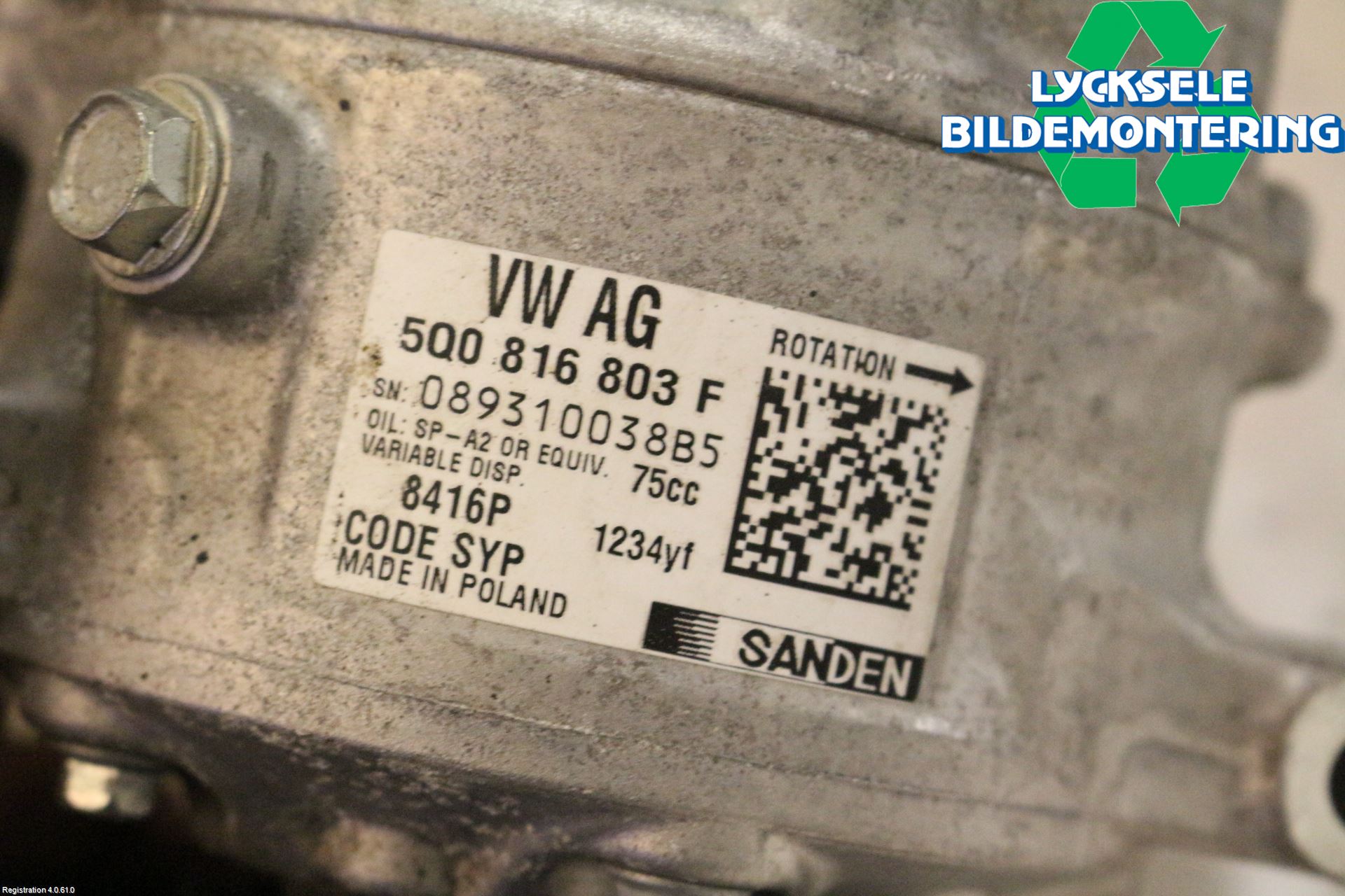 Volkswagen VW GOLF / E-GOLF VII 13-20 Ac Kompressor