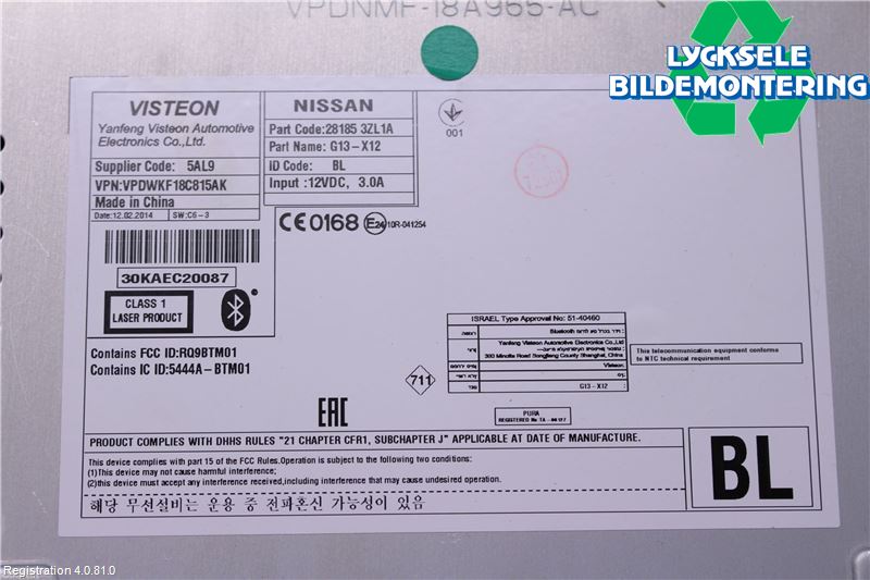 Nissan PULSAR Cd Radio - Multimediapanel