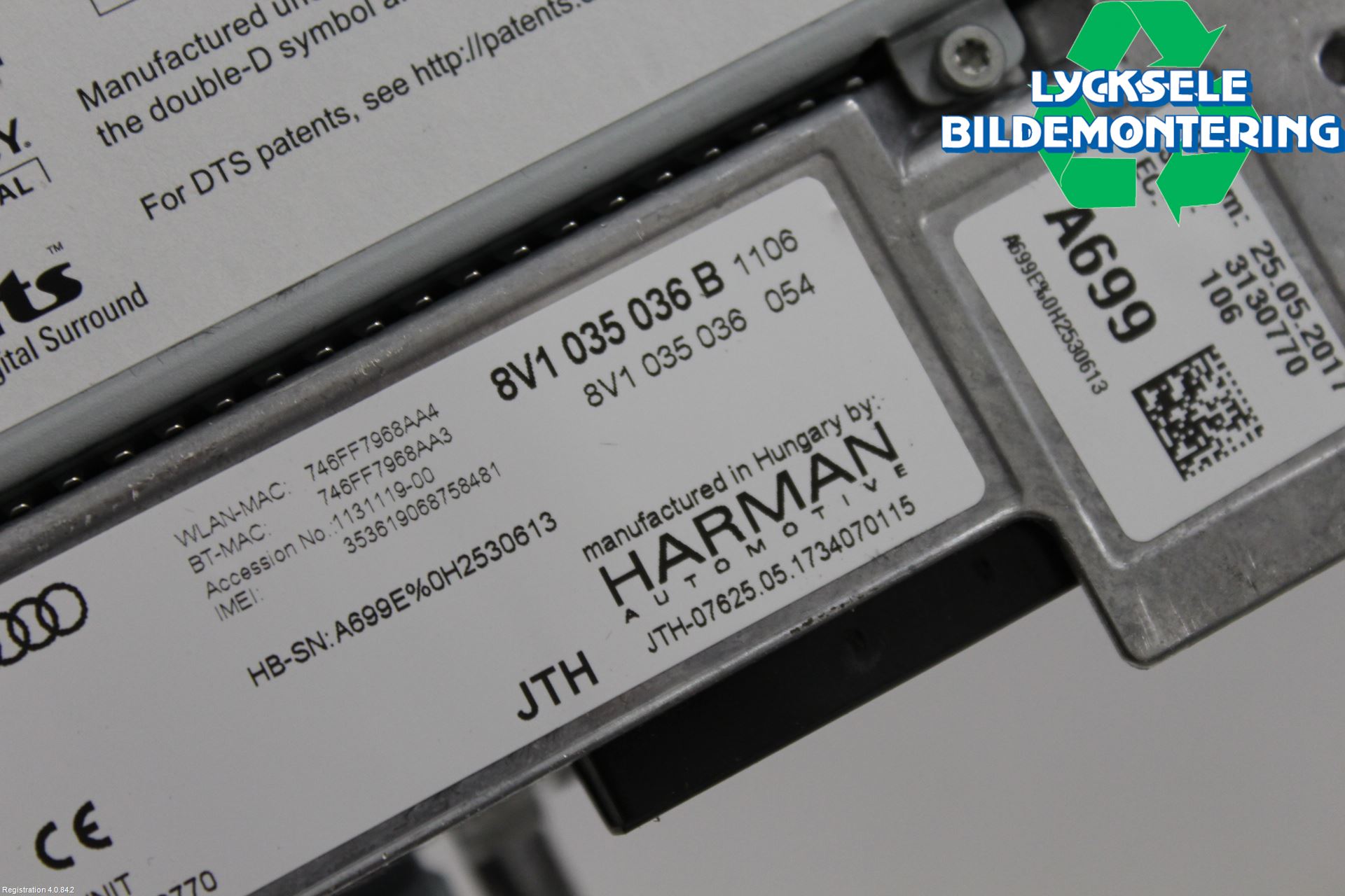 Audi A3/S3 8V 13-20 Cd Radio - Multimediapanel