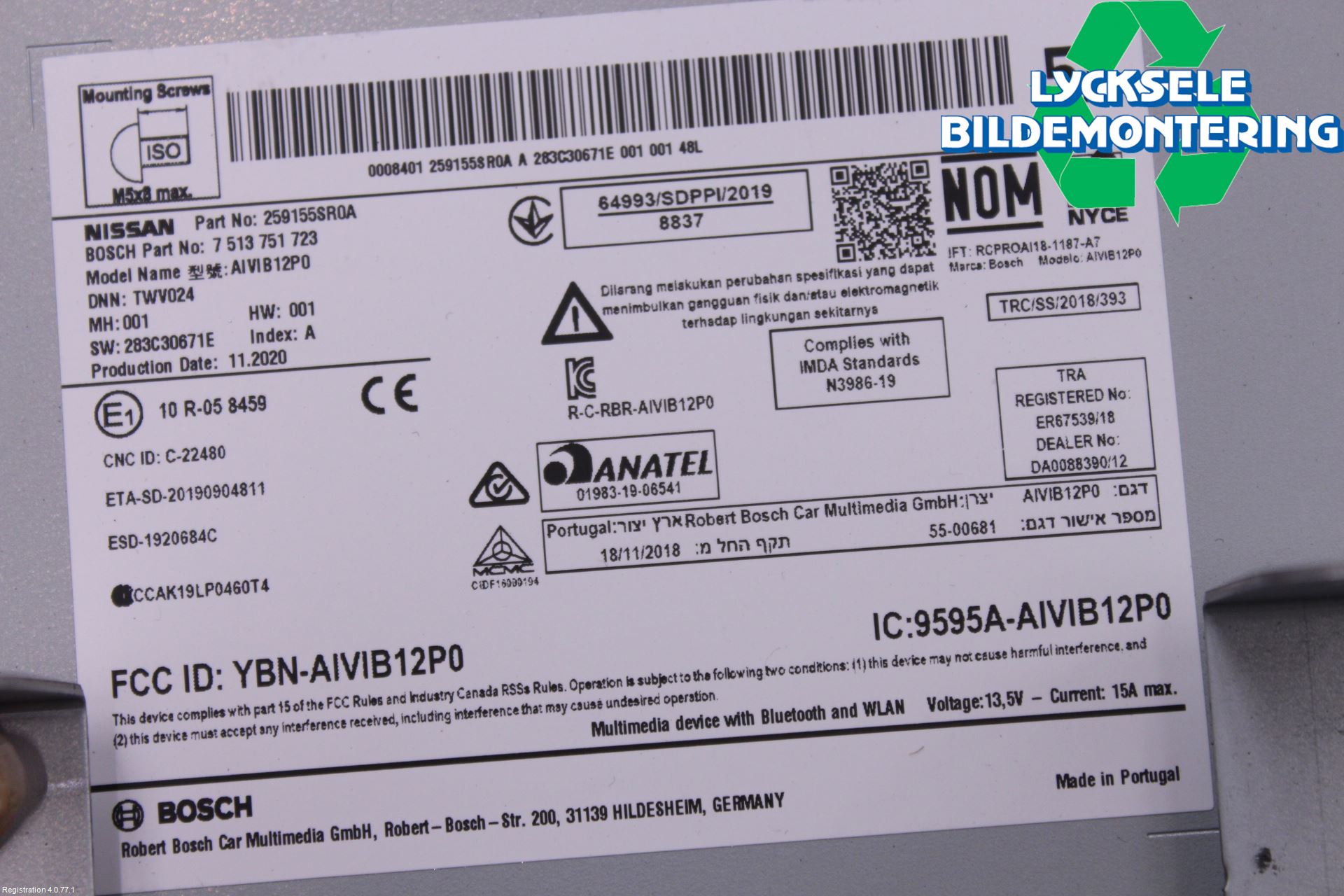 Nissan LEAF 18- Cd Radio - Multimediapanel