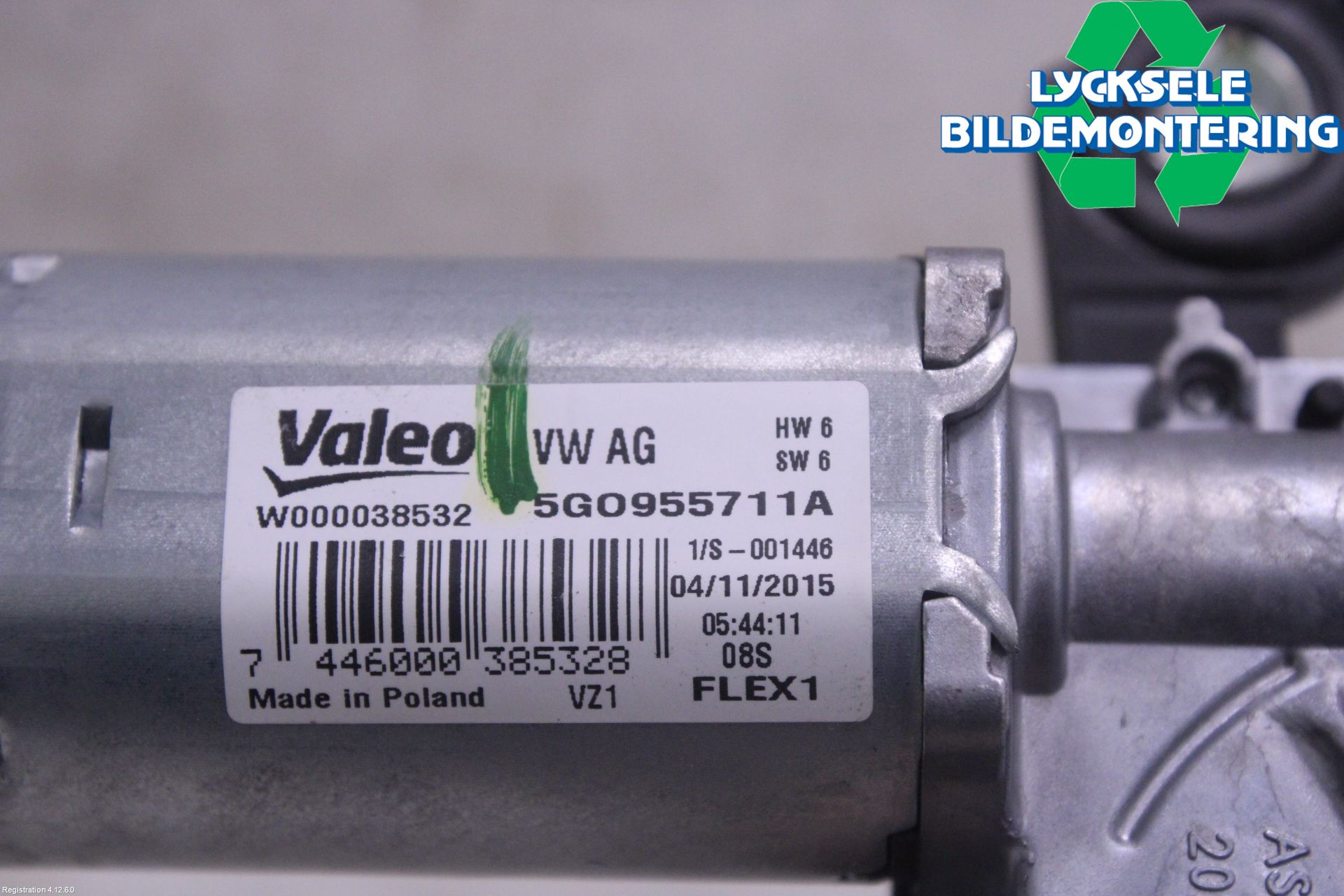 Volkswagen VW PASSAT 15-19 Torkarmotor Baklucka