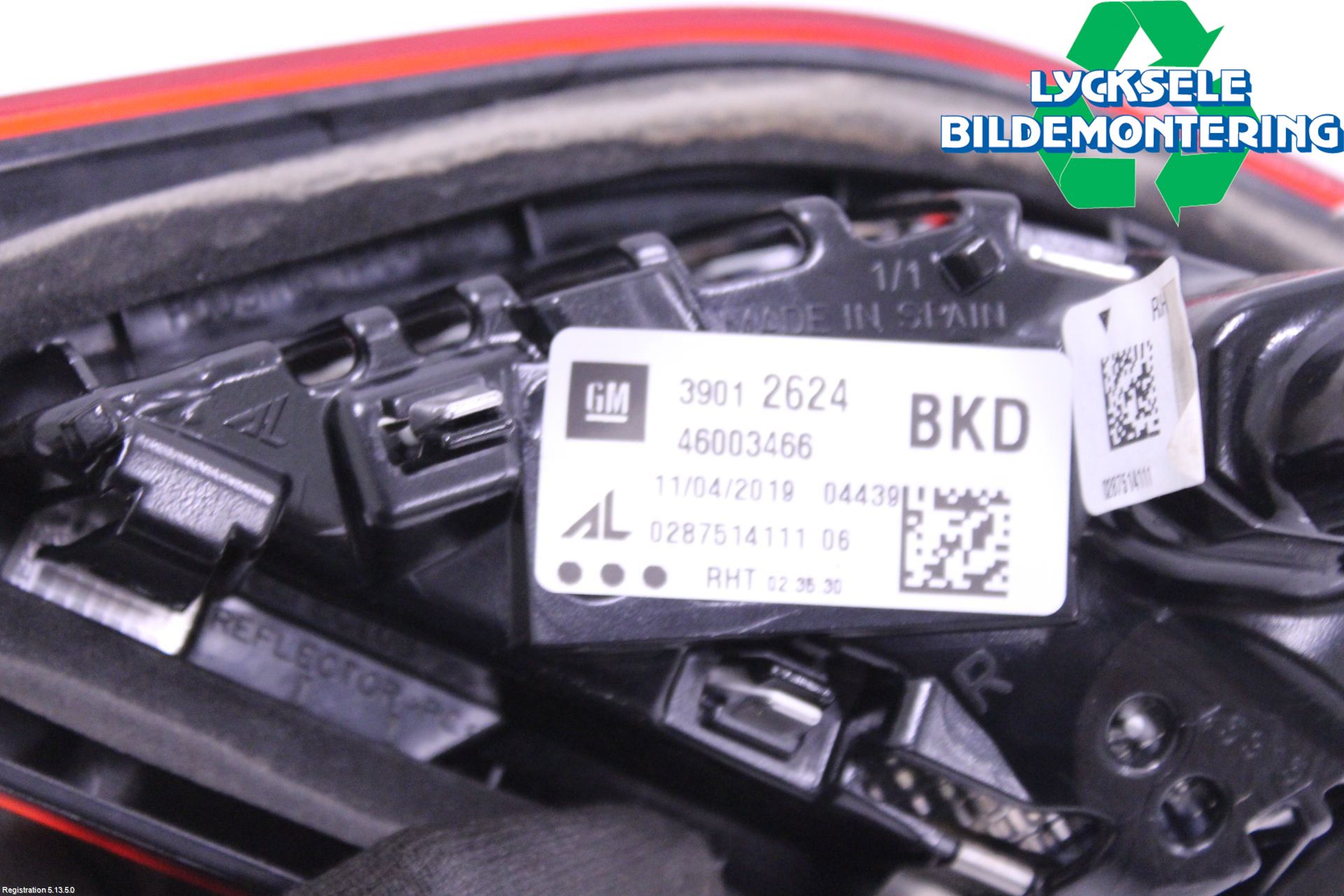 Opel CORSA E 15-19 Bakljus Lucka Hö