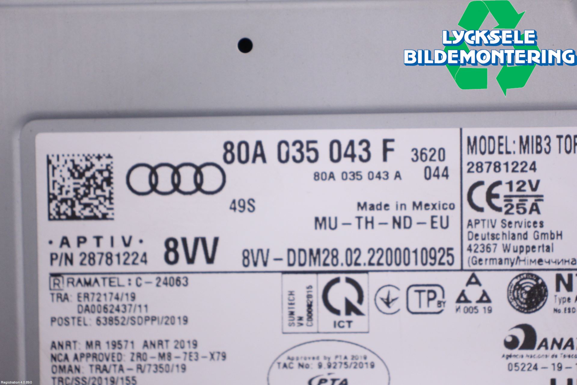 Audi Q5/SQ5 17- Cd Radio - Multimediapanel