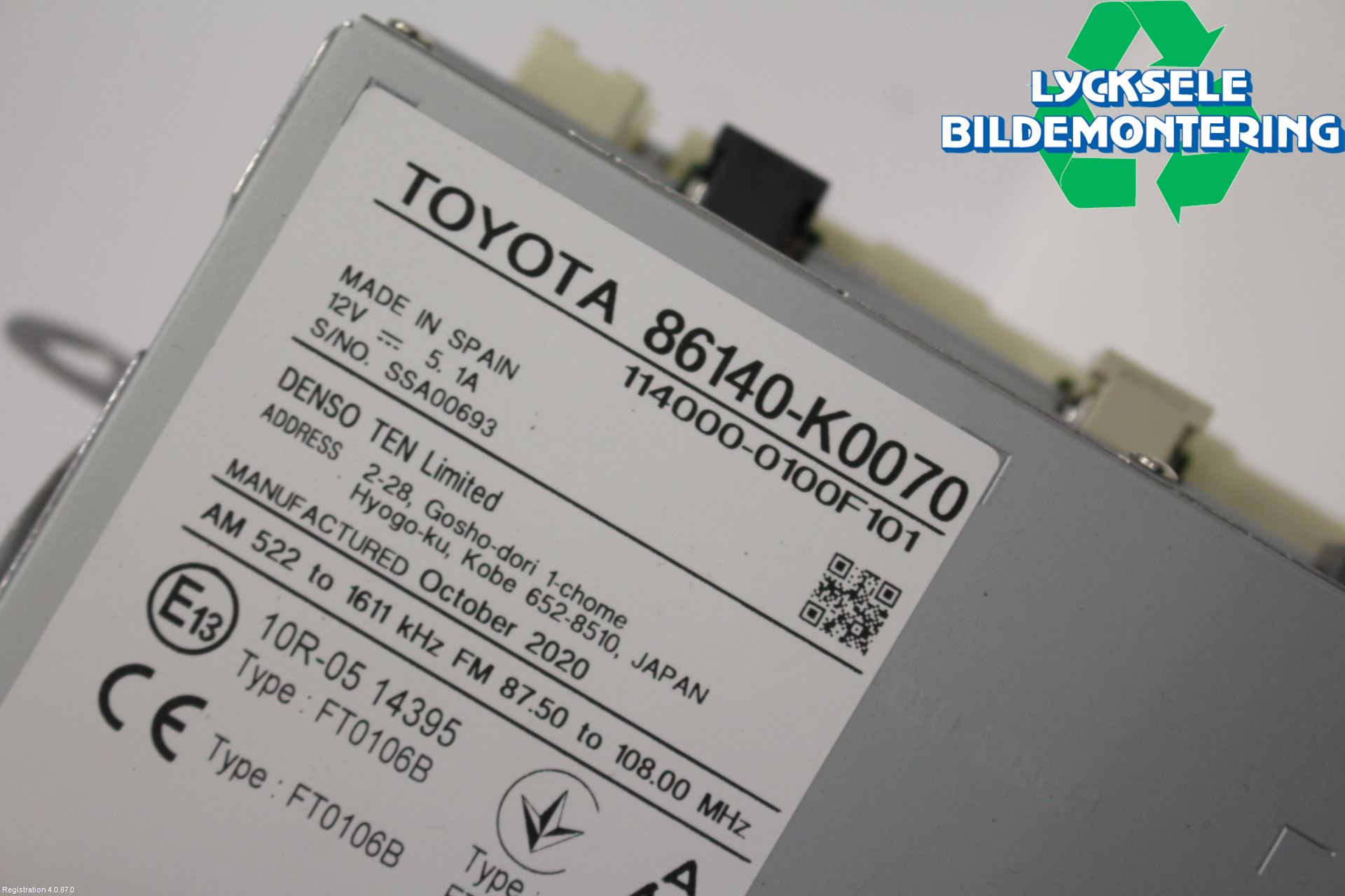 Toyota YARIS XP21 20- Cd Radio - Multimediapanel