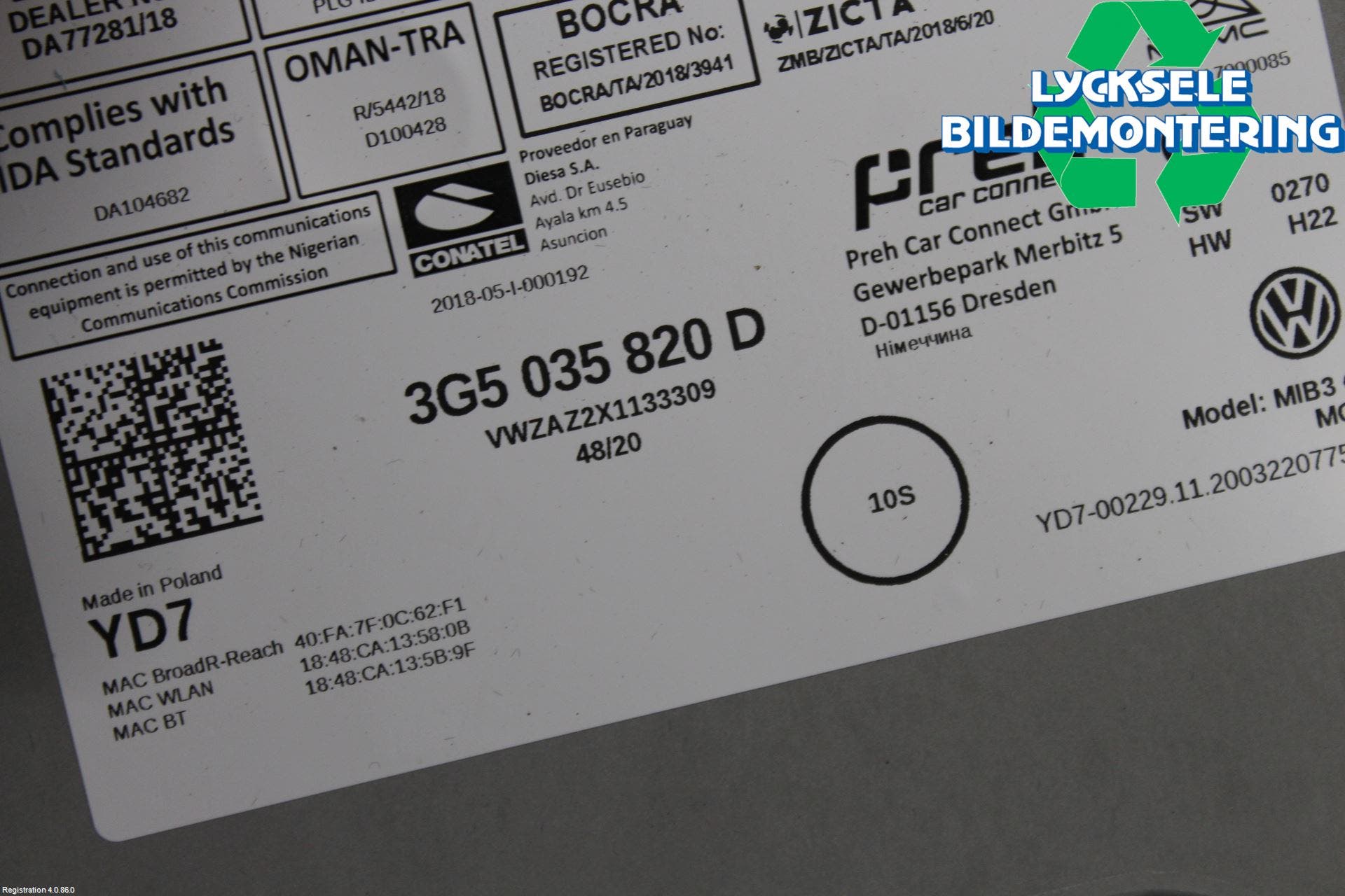 Volkswagen VW PASSAT 20-24 Cd Radio - Multimediapanel