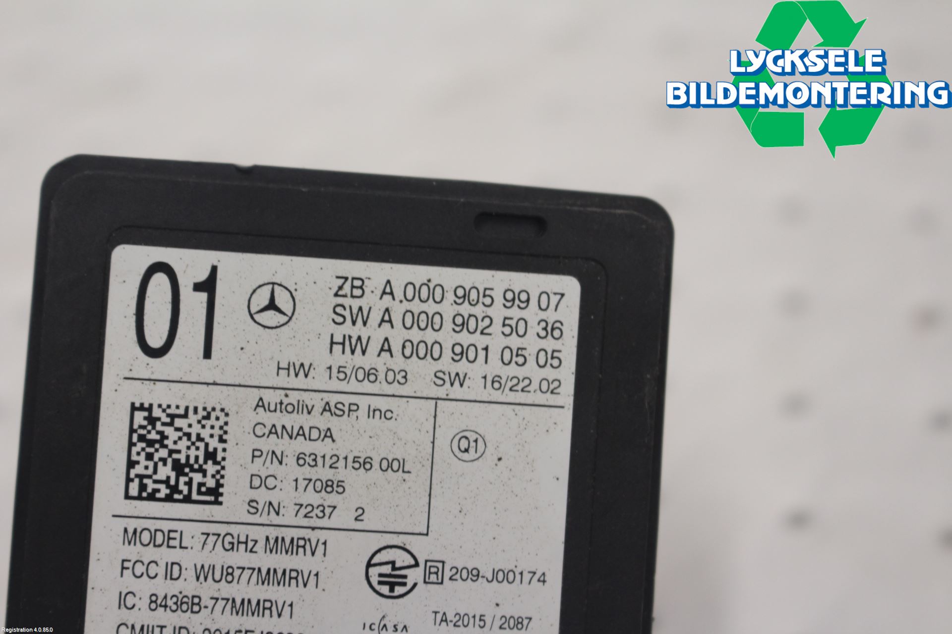 Mercedes-Benz MB E-KLASS (W213) 16-23 Sensor Aktivt Kollisionsskydd