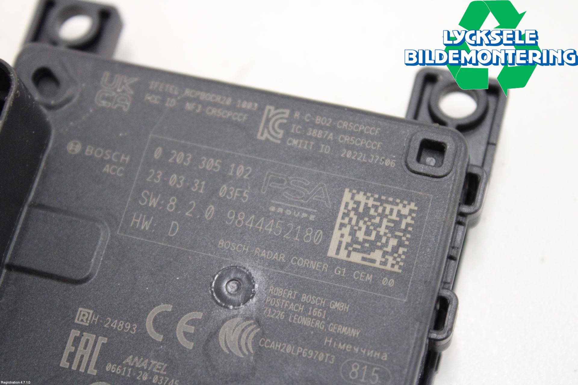 Peugeot 308/E-308 21- Sensor Aktivt Kollisionsskydd