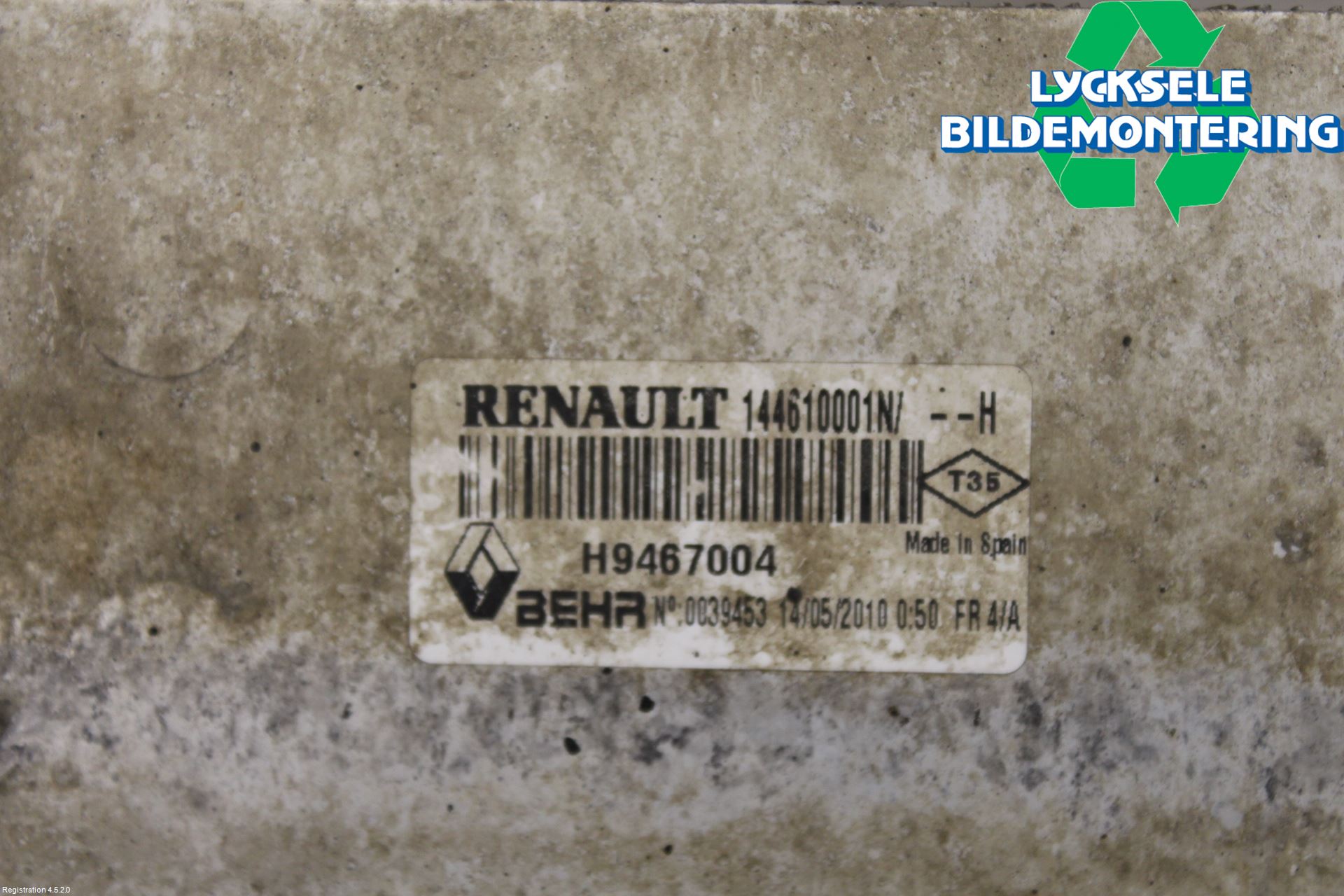 Renault LAGUNA III 08-10 Laddluft-Intercooler Kyl