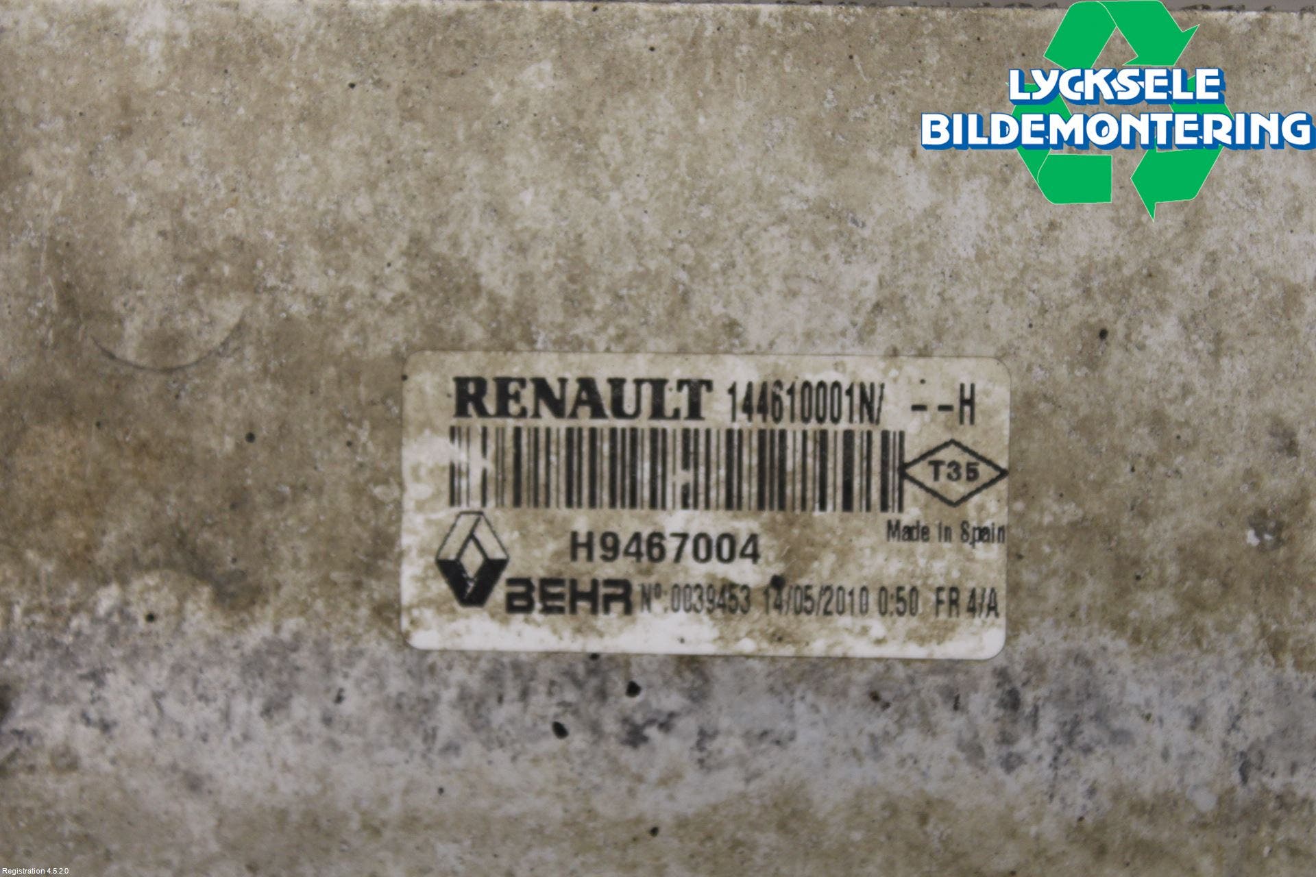 Renault LAGUNA III 08-10 Laddluft-Intercooler Kyl