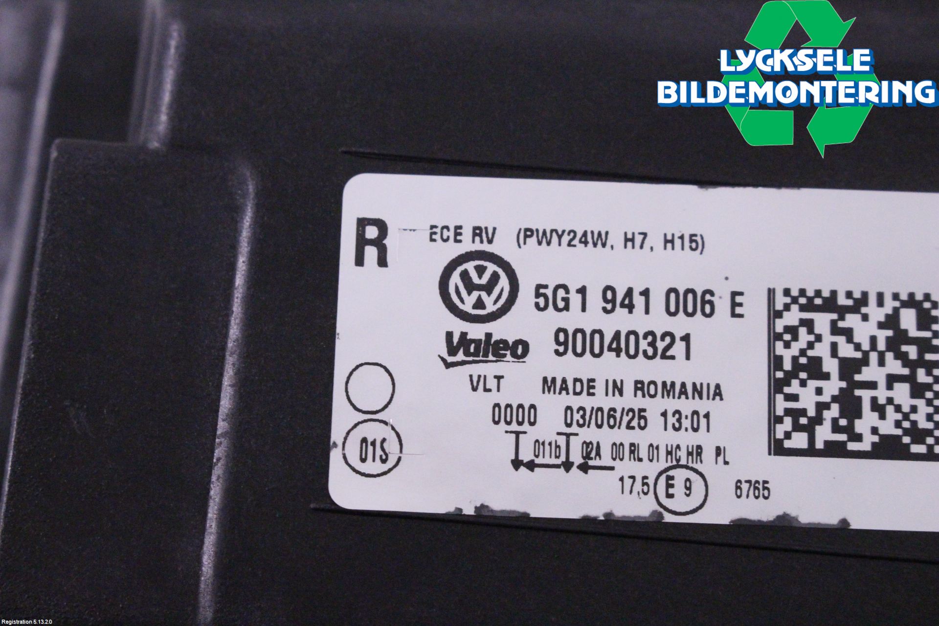 Volkswagen VW GOLF / E-GOLF VII 13-20 Strålkastare Höger