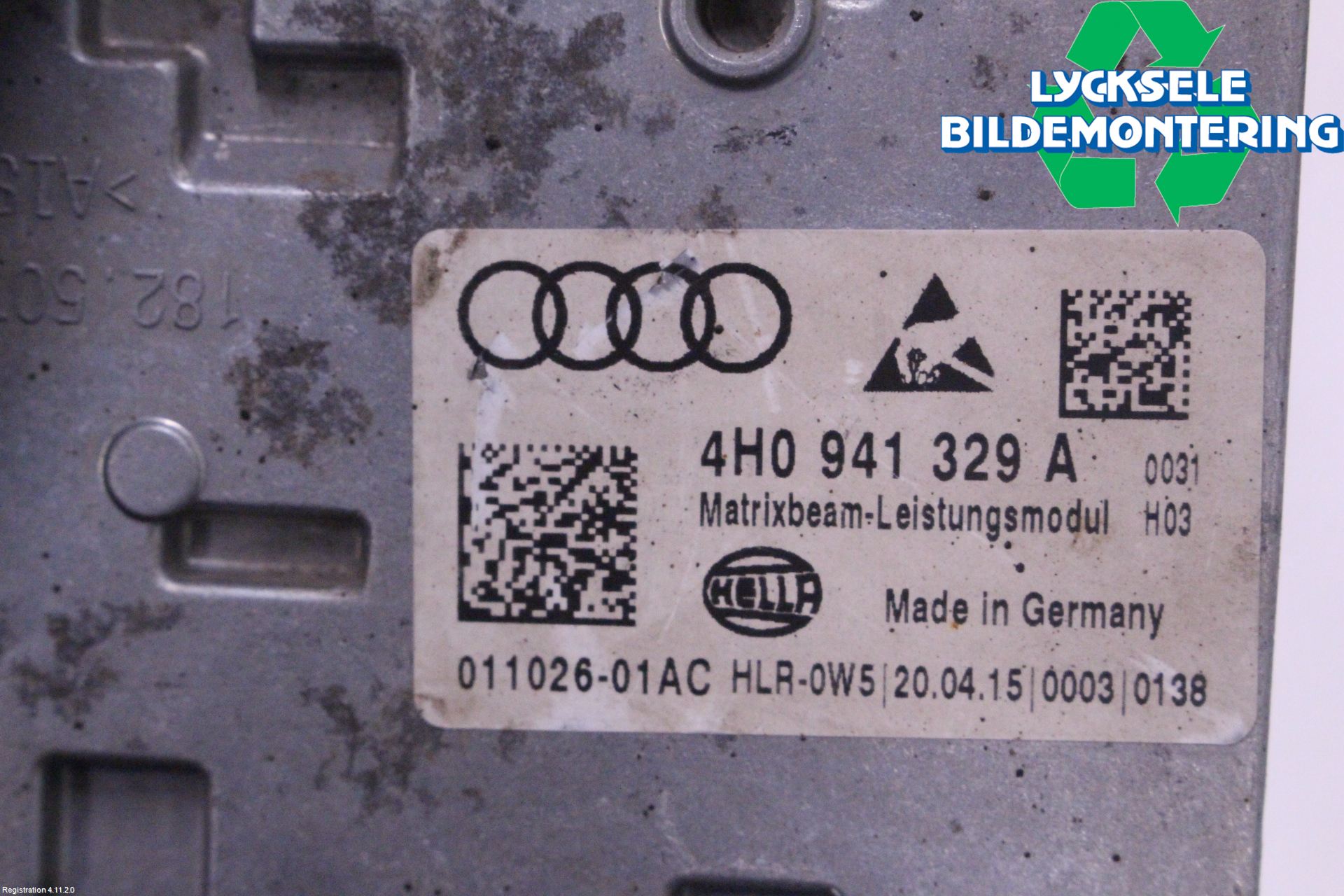 Audi A6/S6 4G 11-18 Styrenhet Strålkastare