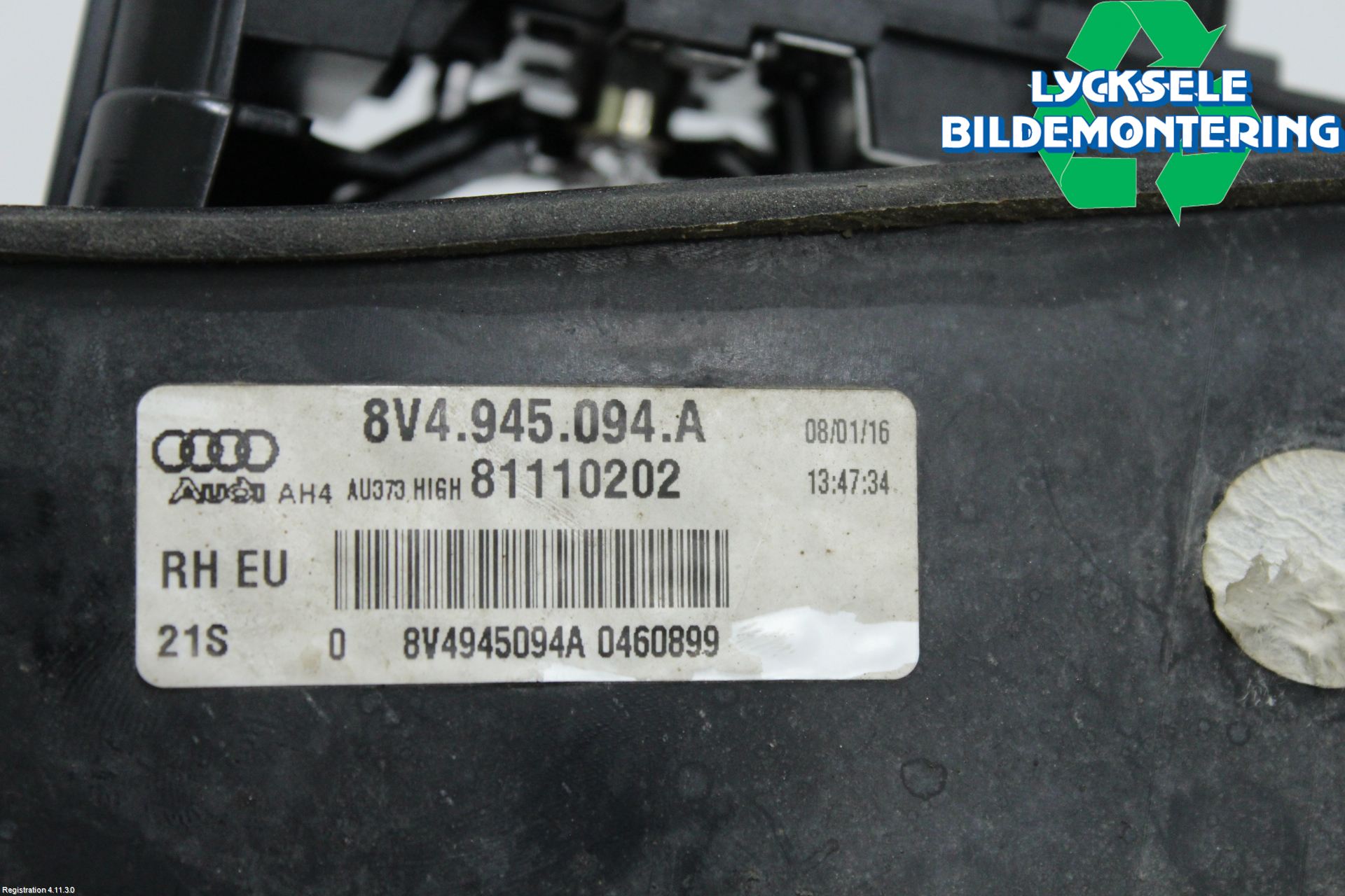 Audi A3/S3 8V 13-20 Bakljus Lucka Hö