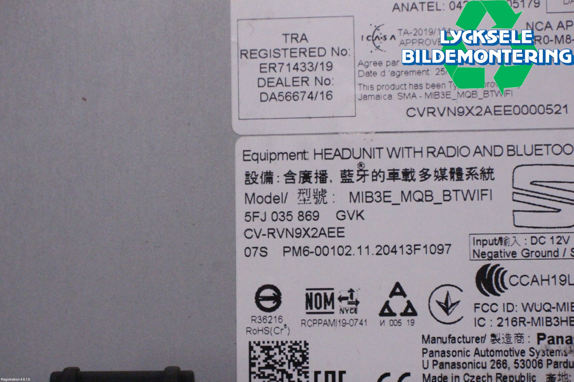 Seat TARRACO 19- Cd Radio - Multimediapanel
