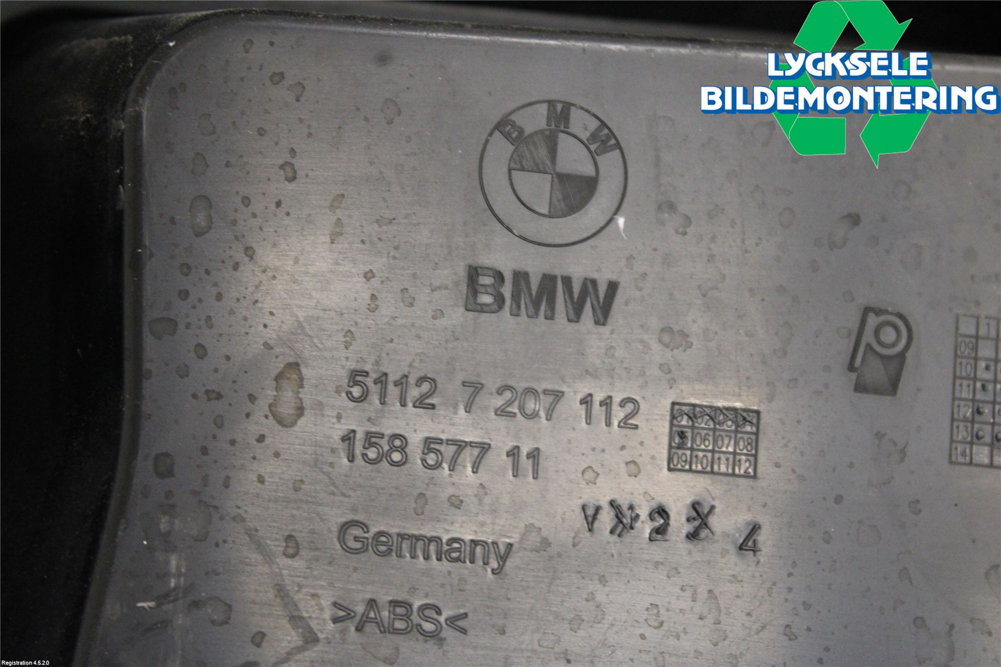 BMW 5 F10/F11/F18 09-17 Stötfångarfäste Bak Hö