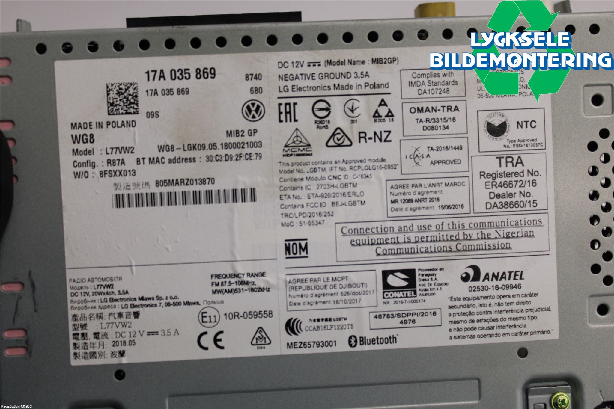 Volkswagen VW POLO VI 18->> Cd Radio - Multimediapanel