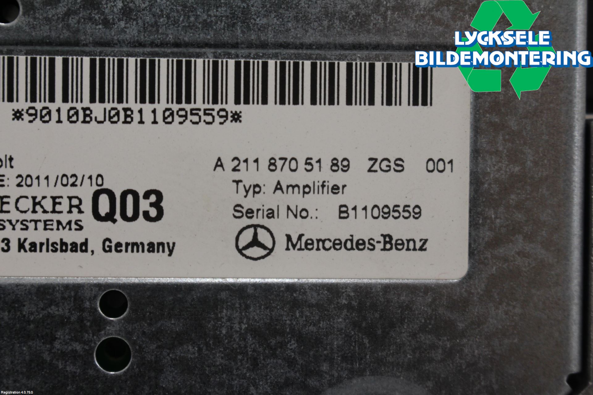 Mercedes-Benz MB E-KLASS (W212) 09-16 Radio-Stereo Förstärkare
