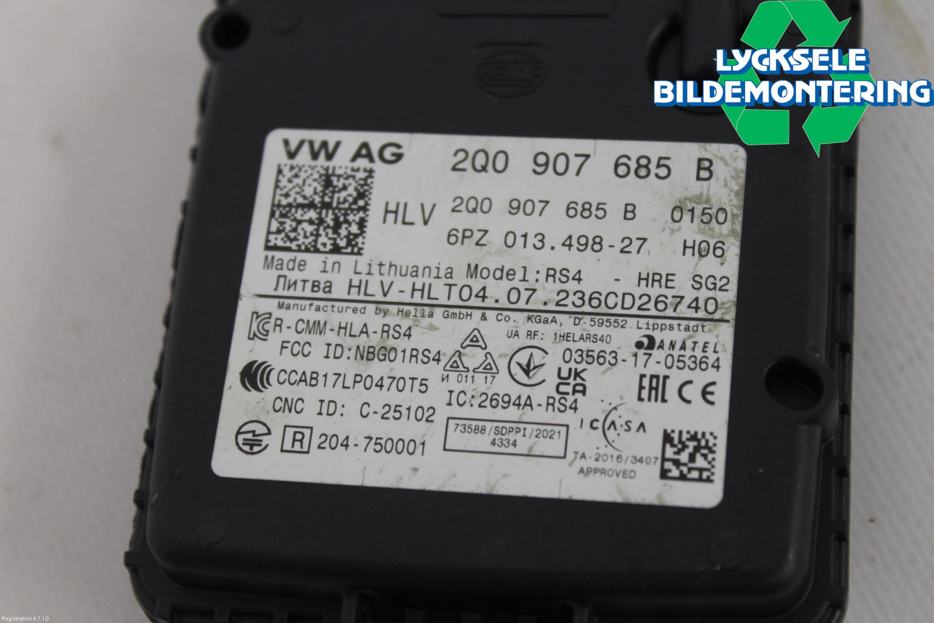 Volkswagen VW TAIGO 22- Sensor Aktivt Kollisionsskydd