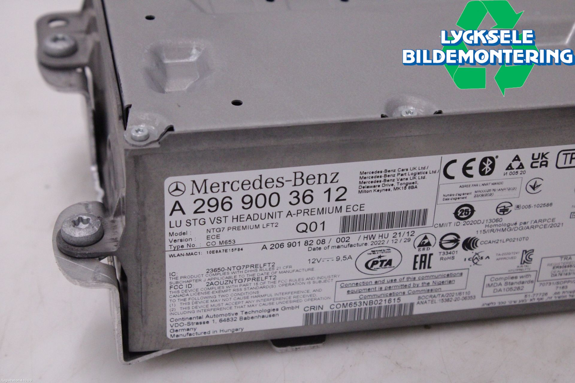 Mercedes-Benz MB EQE SUV (X294) 22- Cd Radio - Multimediapanel