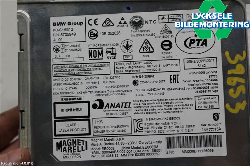 BMW 3 F30/F31/F80 12-19 Cd Radio - Multimediapanel