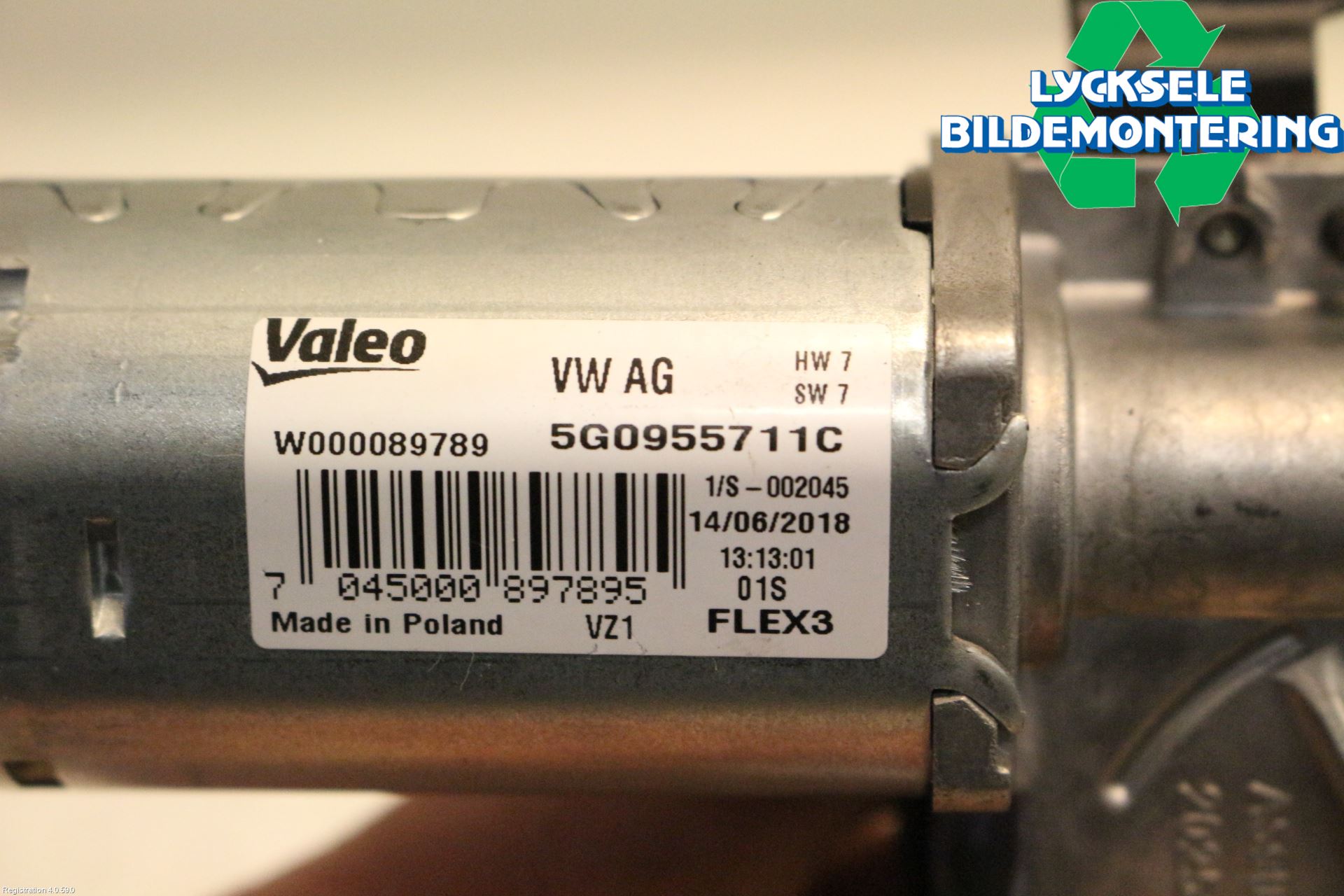 Volkswagen VW GOLF / E-GOLF VII 13-20 Torkarmotor Baklucka