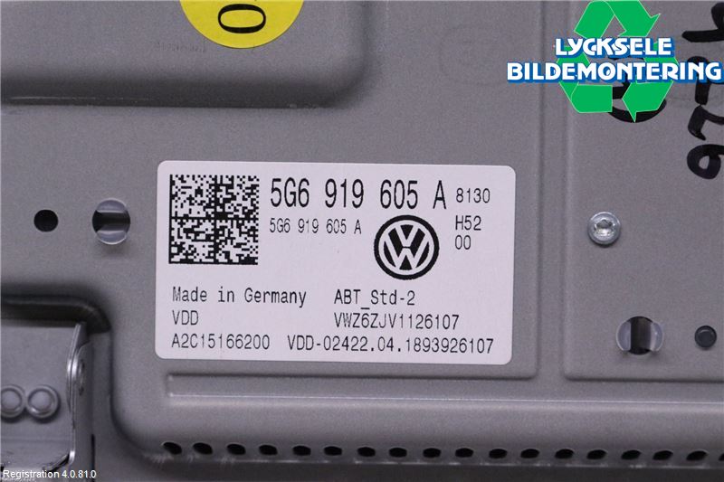 Volkswagen VW GOLF / E-GOLF VII 13-20 Cd Radio - Multimediapanel