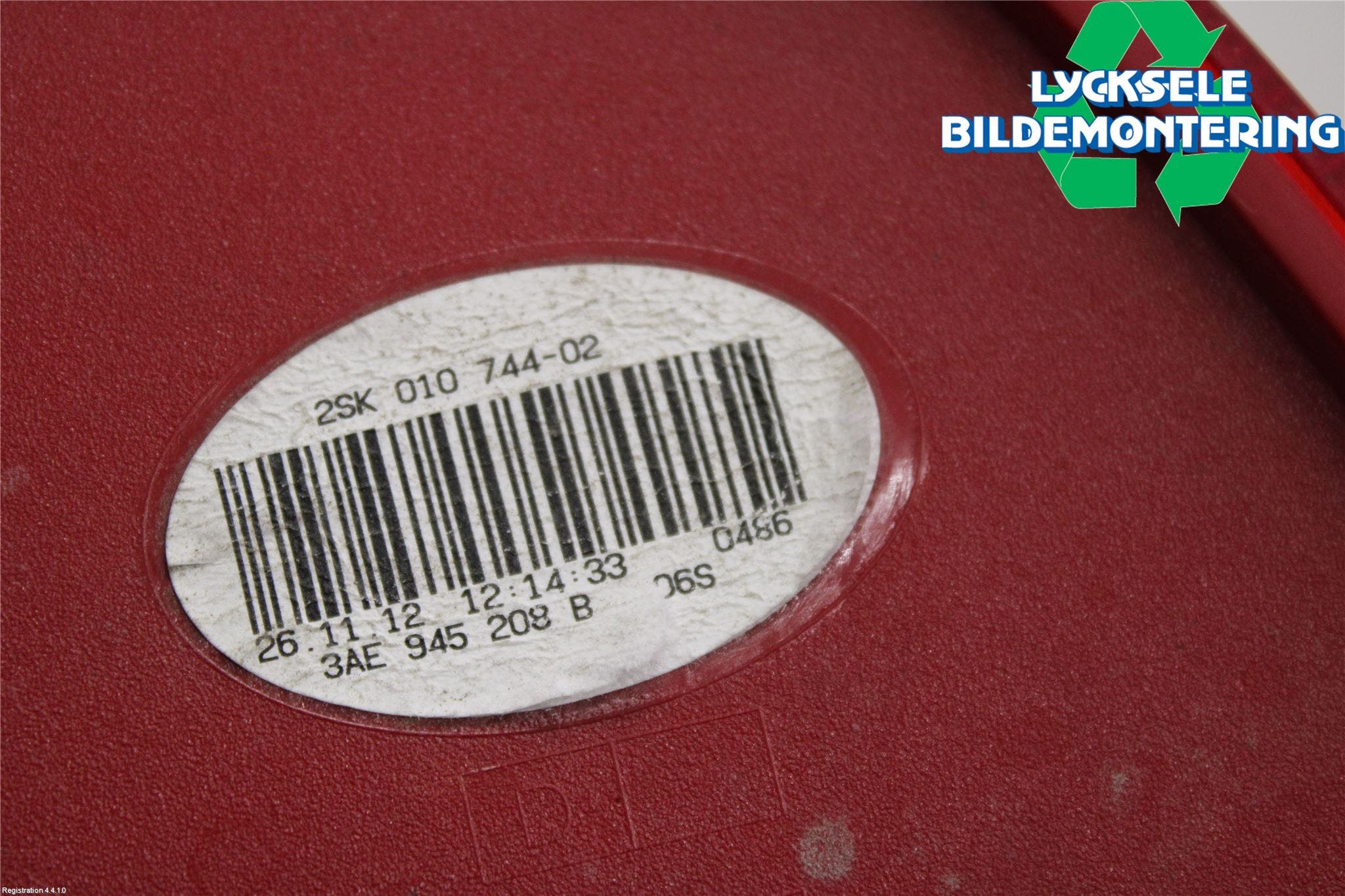 Volkswagen VW PASSAT 11-14 Bakljus Höger