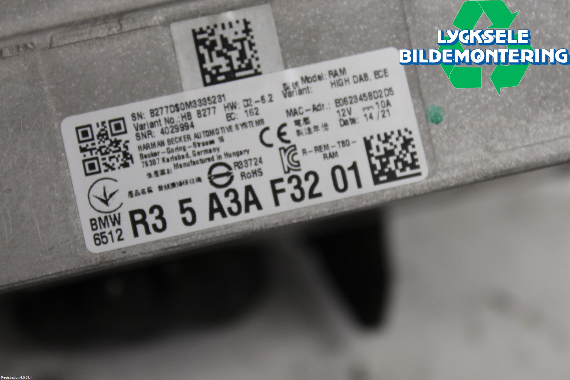 BMW 3 G20/G21/G80/G81 19- Radio Övrigt