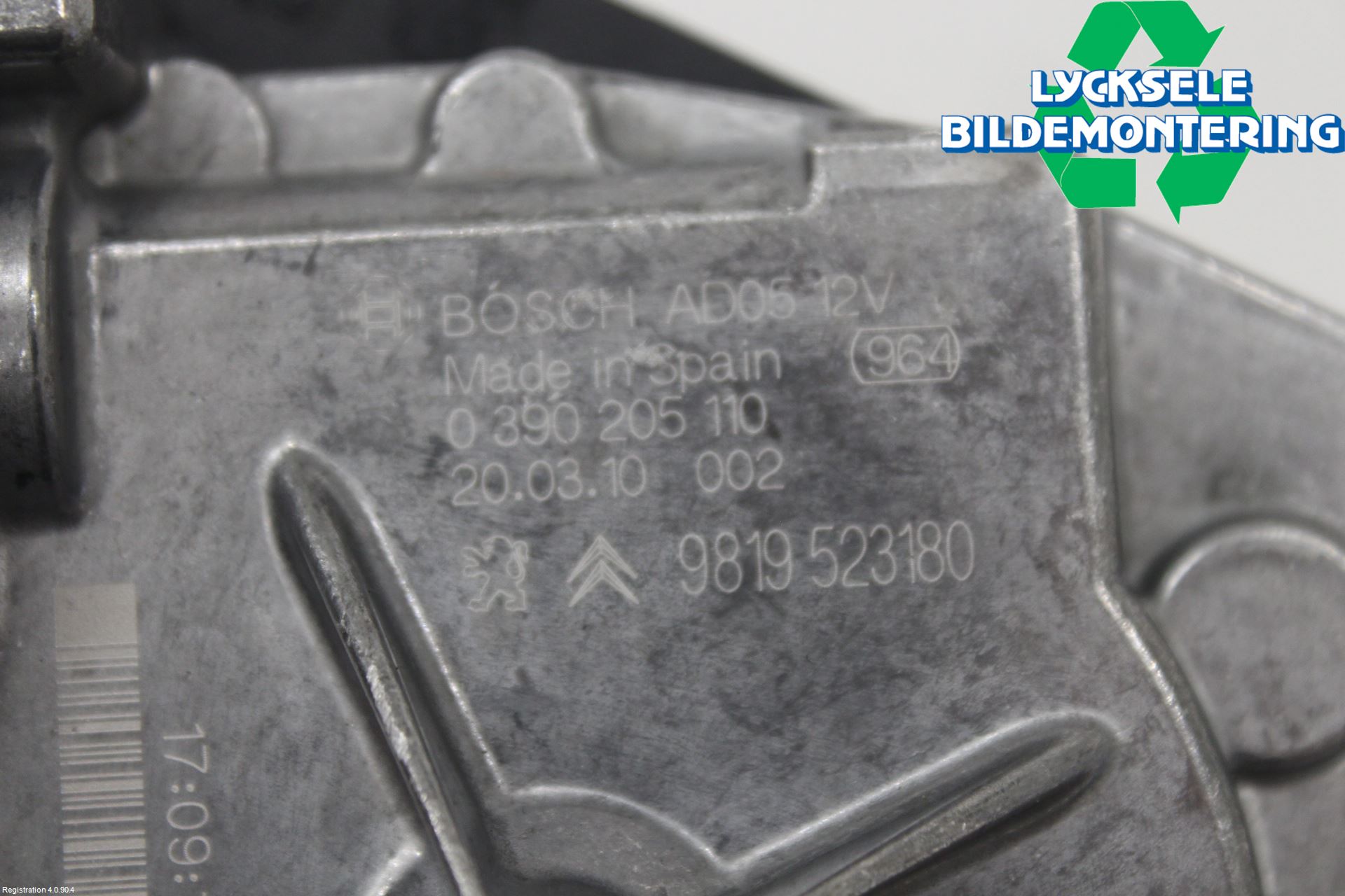 Peugeot 308 14-21 Torkarmotor Baklucka