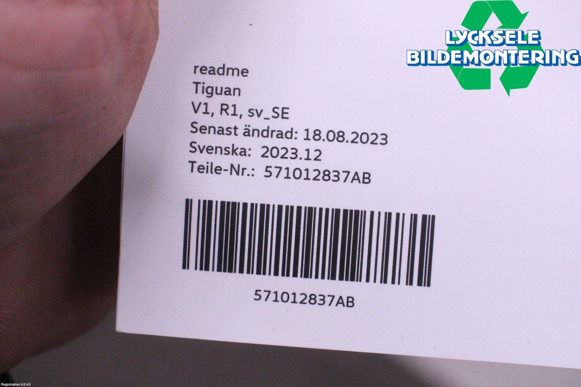 Alfa VW TIGUAN 24- Instruktionsbok