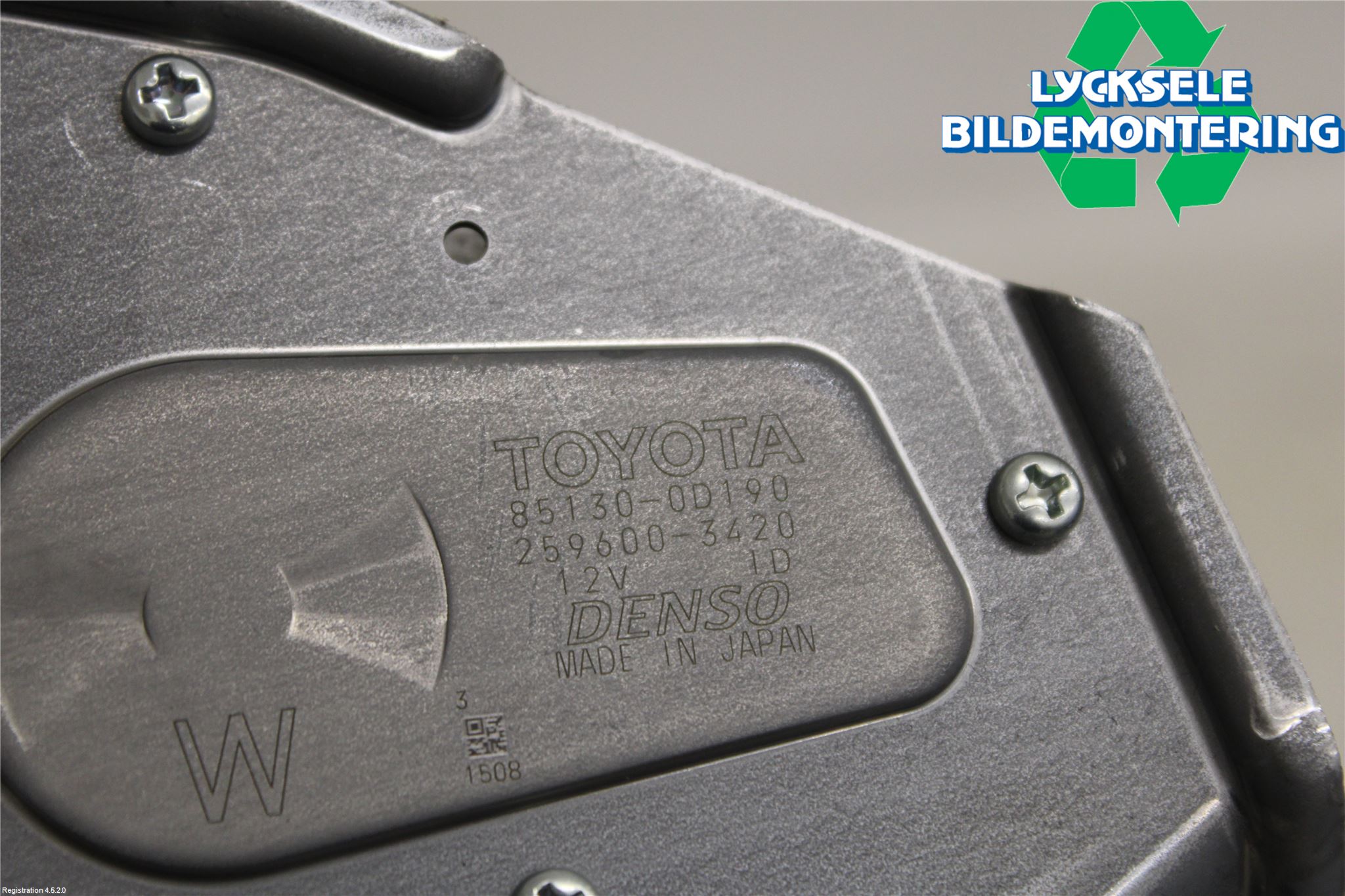 Toyota YARIS XP130 15-20 Torkarmotor Baklucka