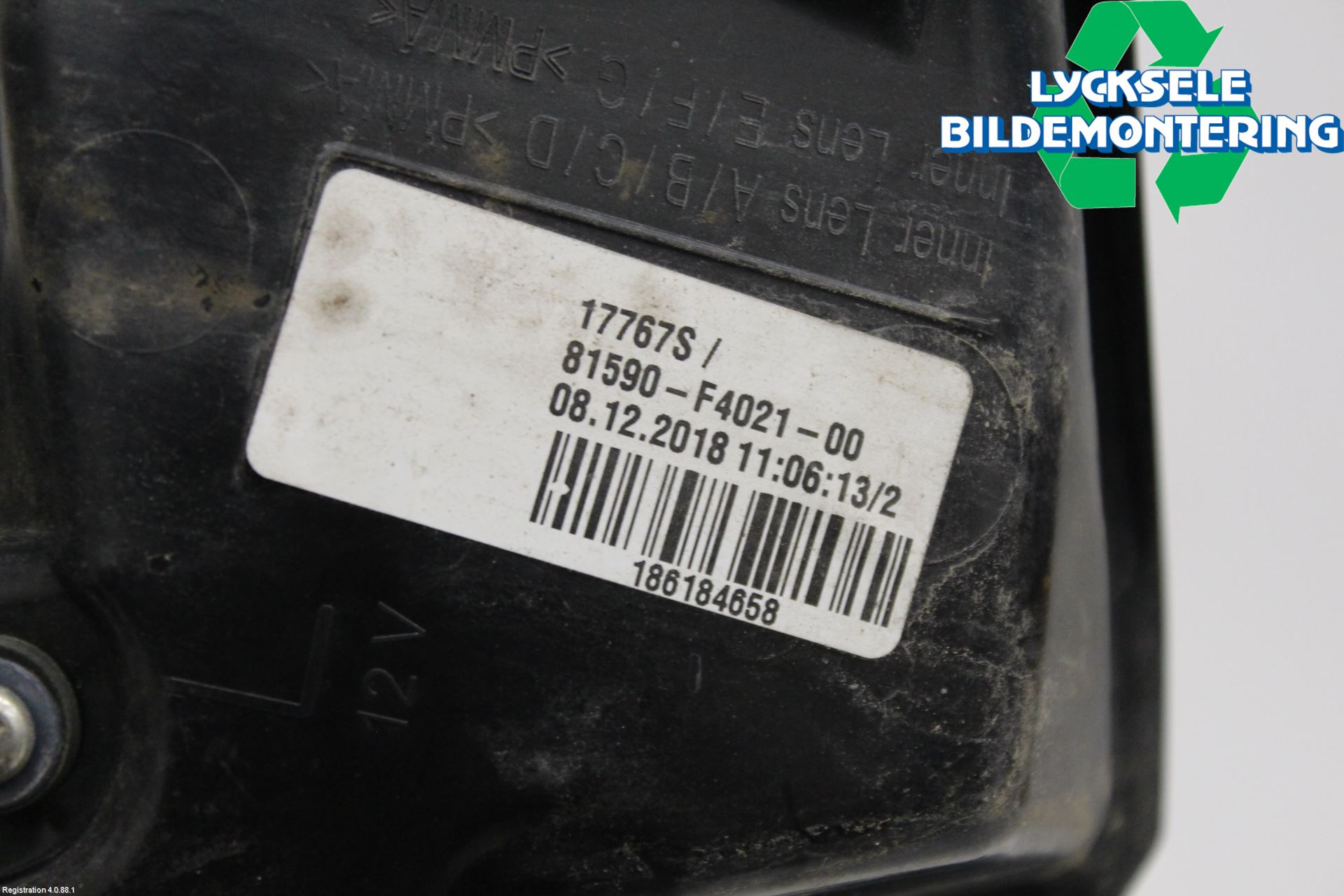 Toyota C-HR 16-23 Bakljus Lucka Vä