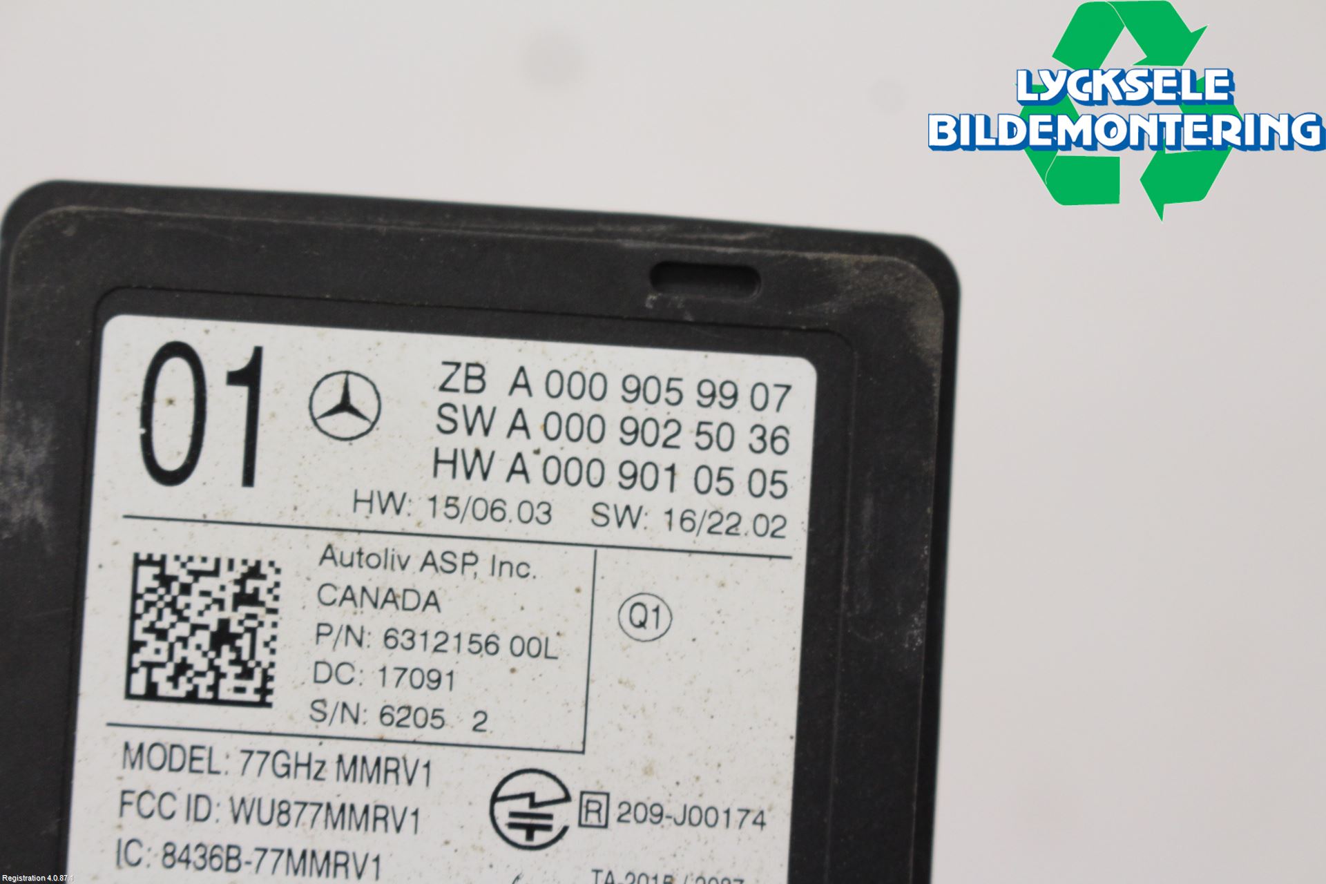 Mercedes-Benz MB E-KLASS (W213) 16-23 Sensor Aktivt Kollisionsskydd