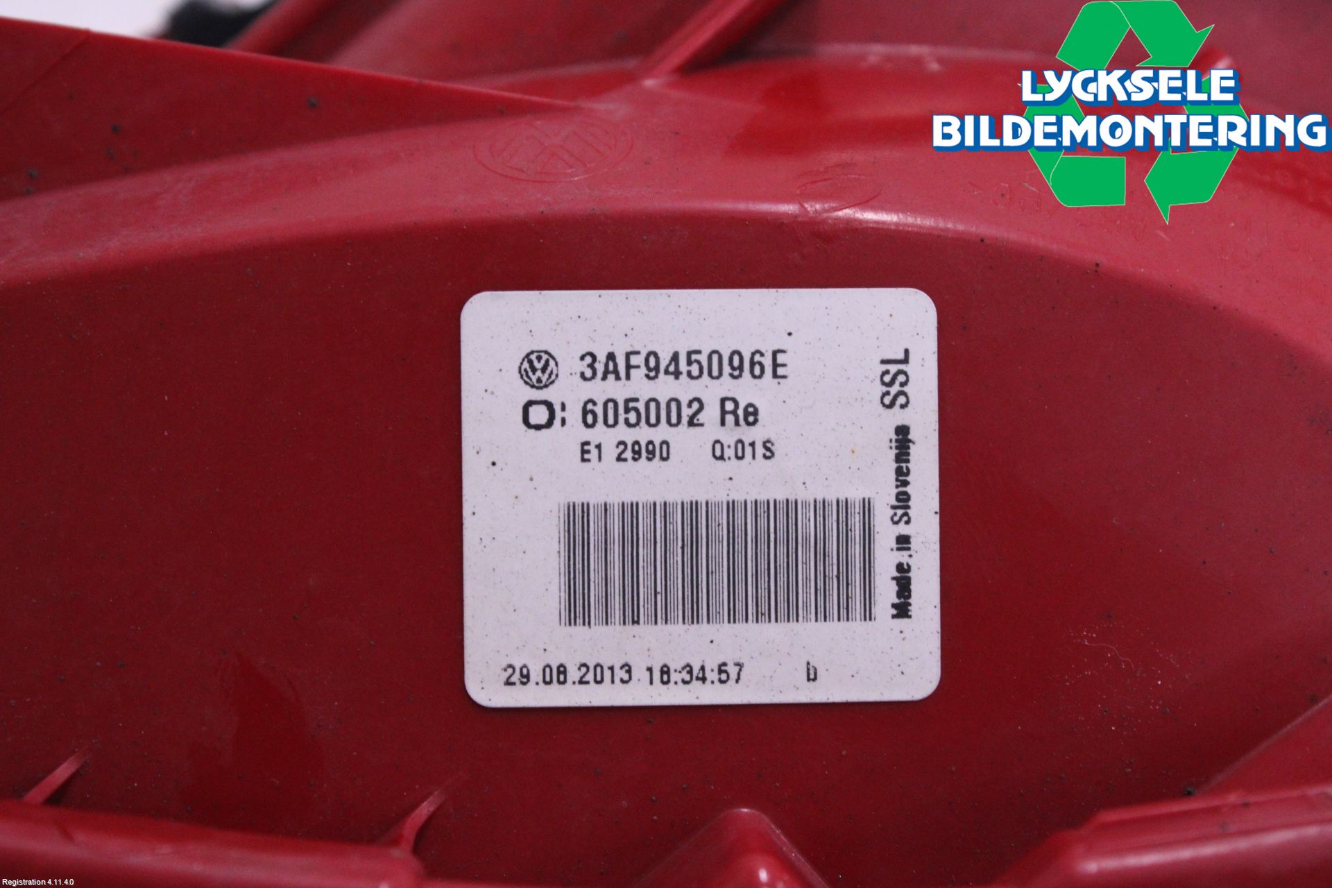 Volkswagen VW PASSAT 11-14 Bakljus Höger