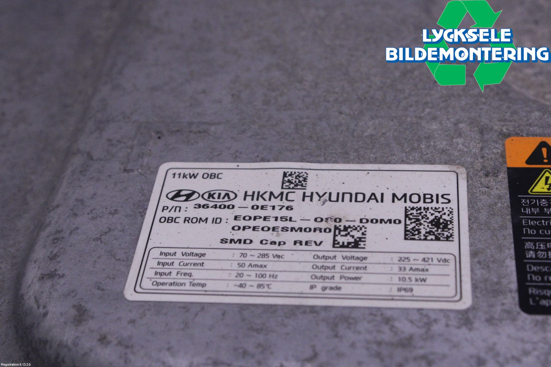 Hyundai KONA/ELECTRIC OS 18-23 Batteriladdare Högspänning