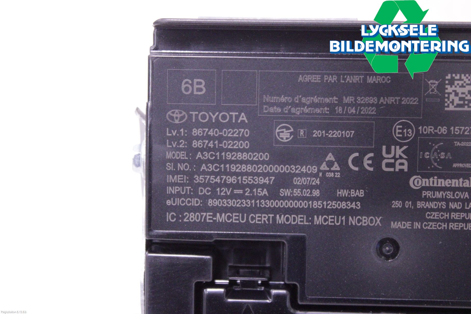 Toyota COROLLA 19- Styrenhet Övrigt