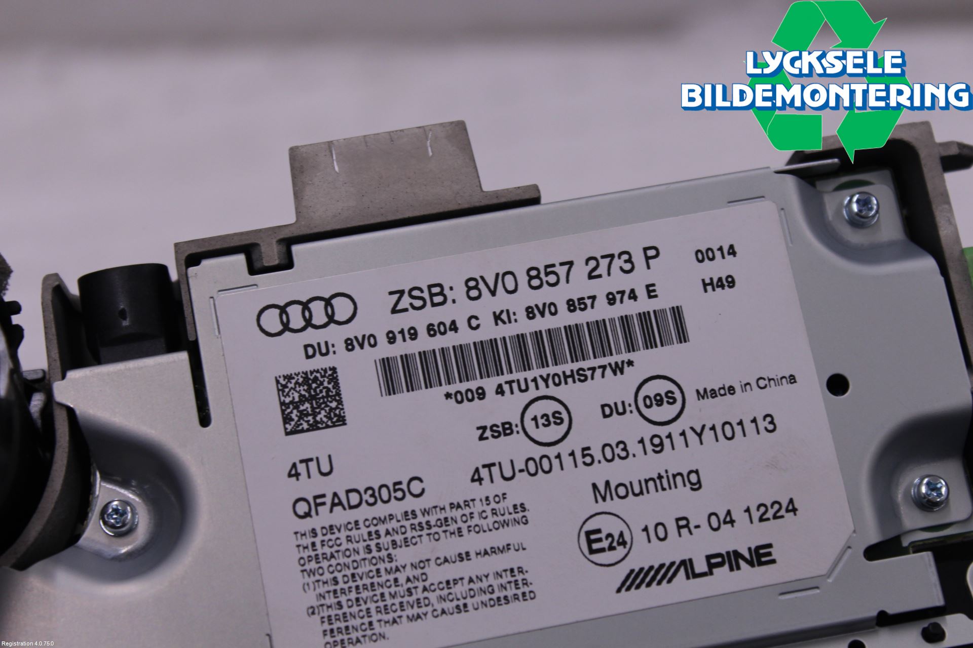 Audi A3/S3 8V 13-20 Bildskärm