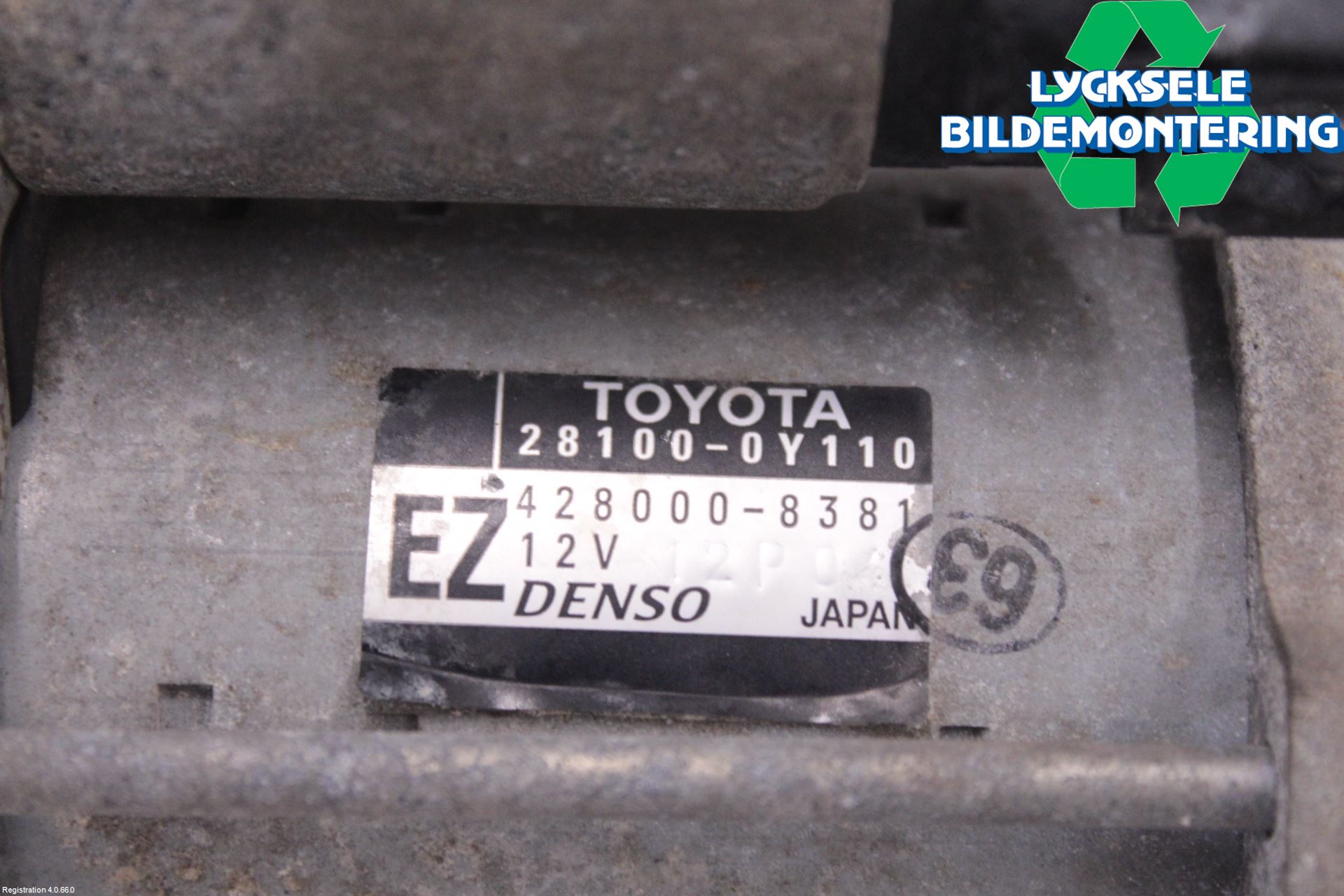 Toyota YARIS XP130 12-14 Startmotor