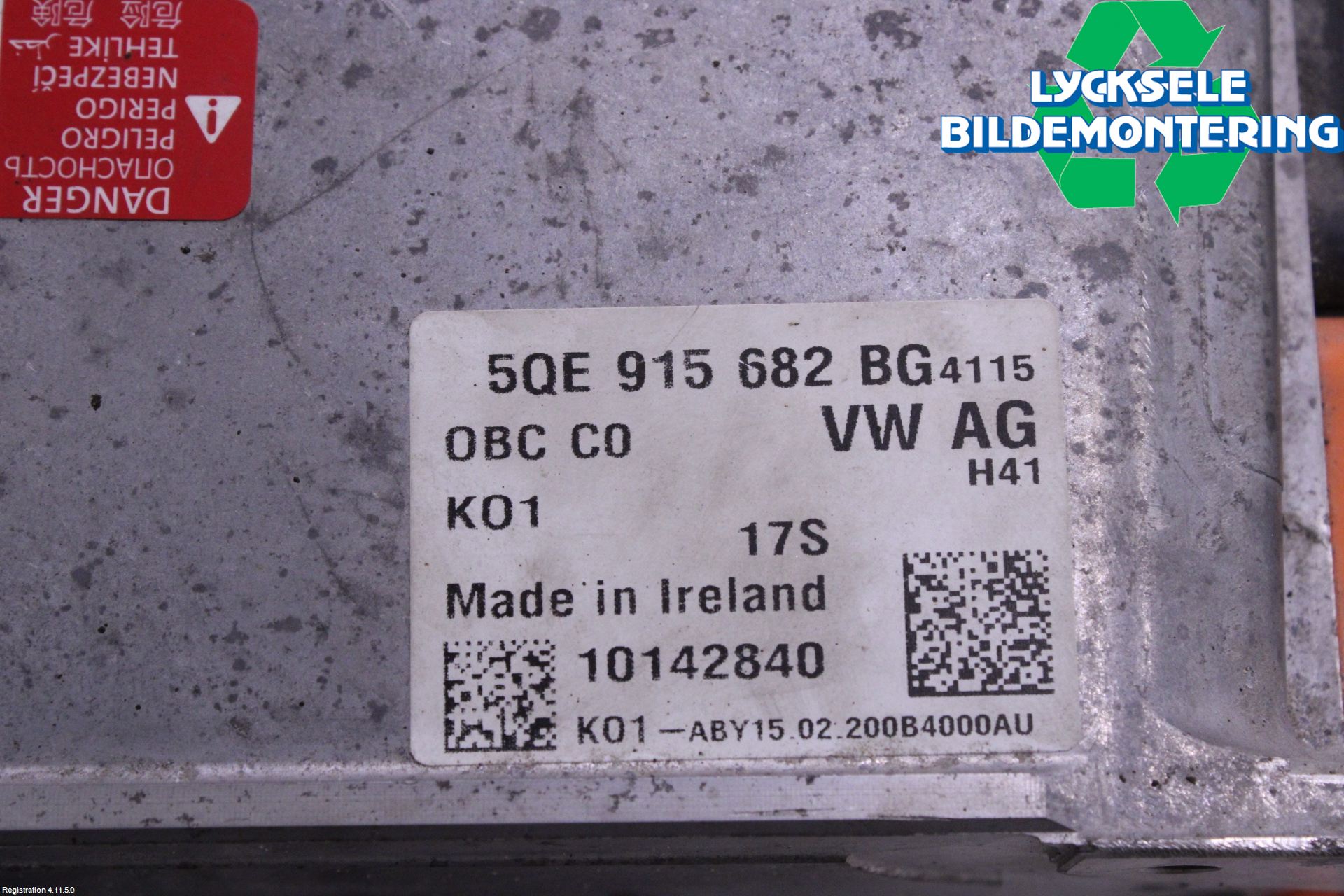 Volkswagen VW GOLF / E-GOLF VII 13-20 Batteriladdare Högspänning