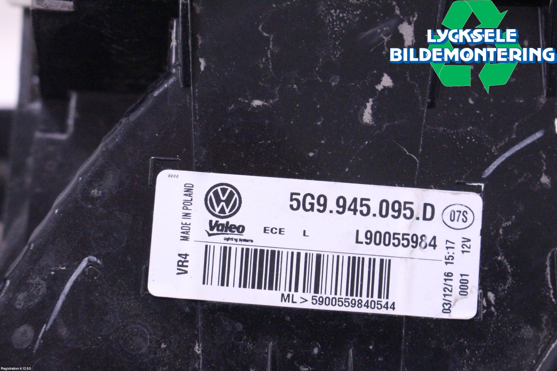 Volkswagen VW GOLF / E-GOLF VII 13-20 Bakljus Vänster