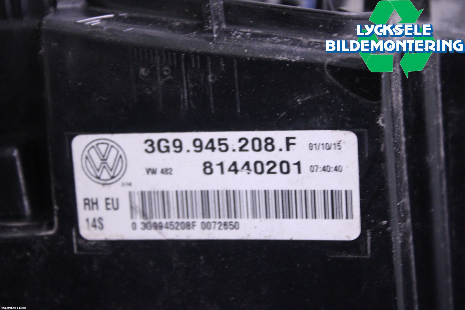 Volkswagen VW PASSAT 15-19 Bakljus Höger