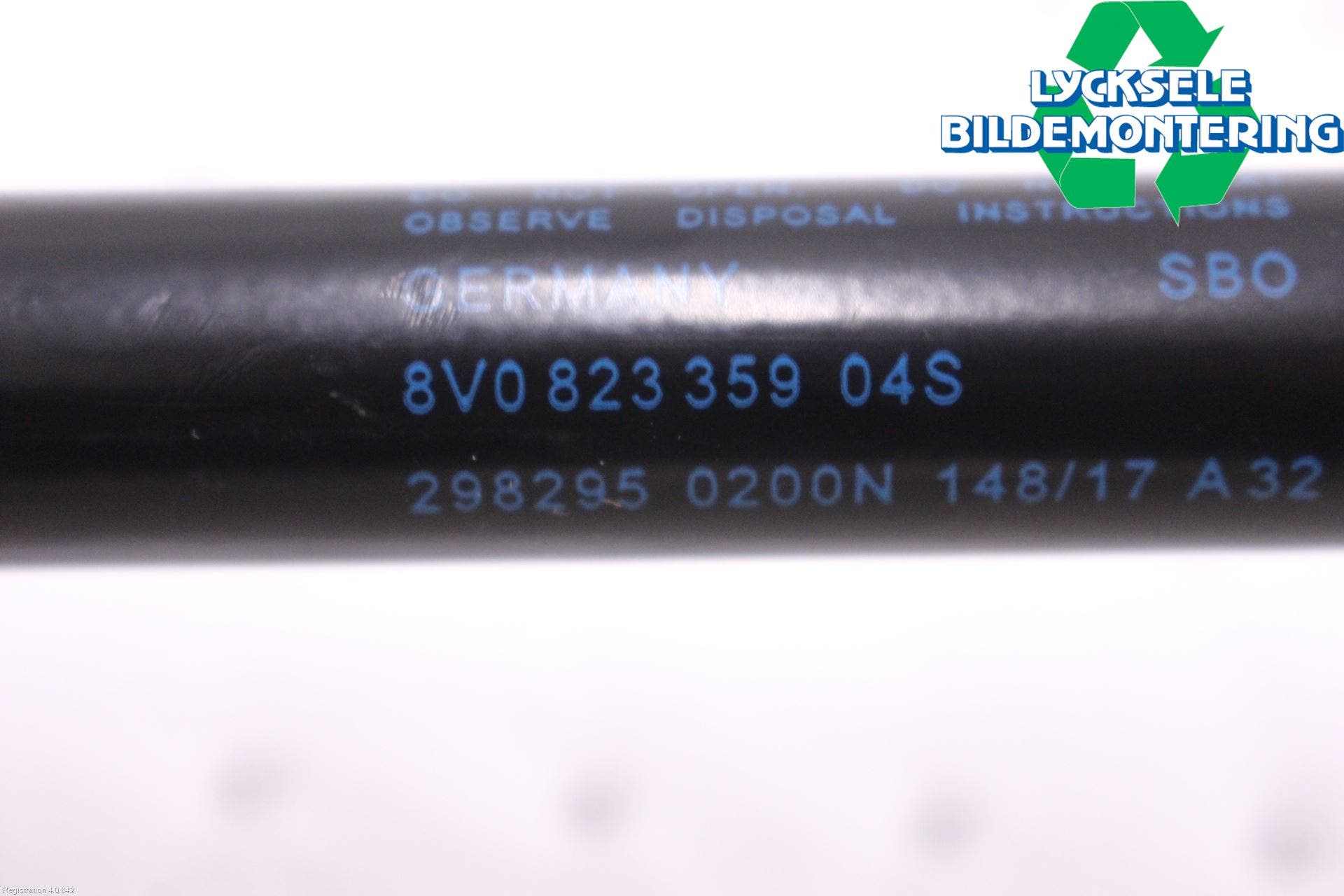 Audi A3/S3 8V 13-20 Gasfjäder Motorhuv