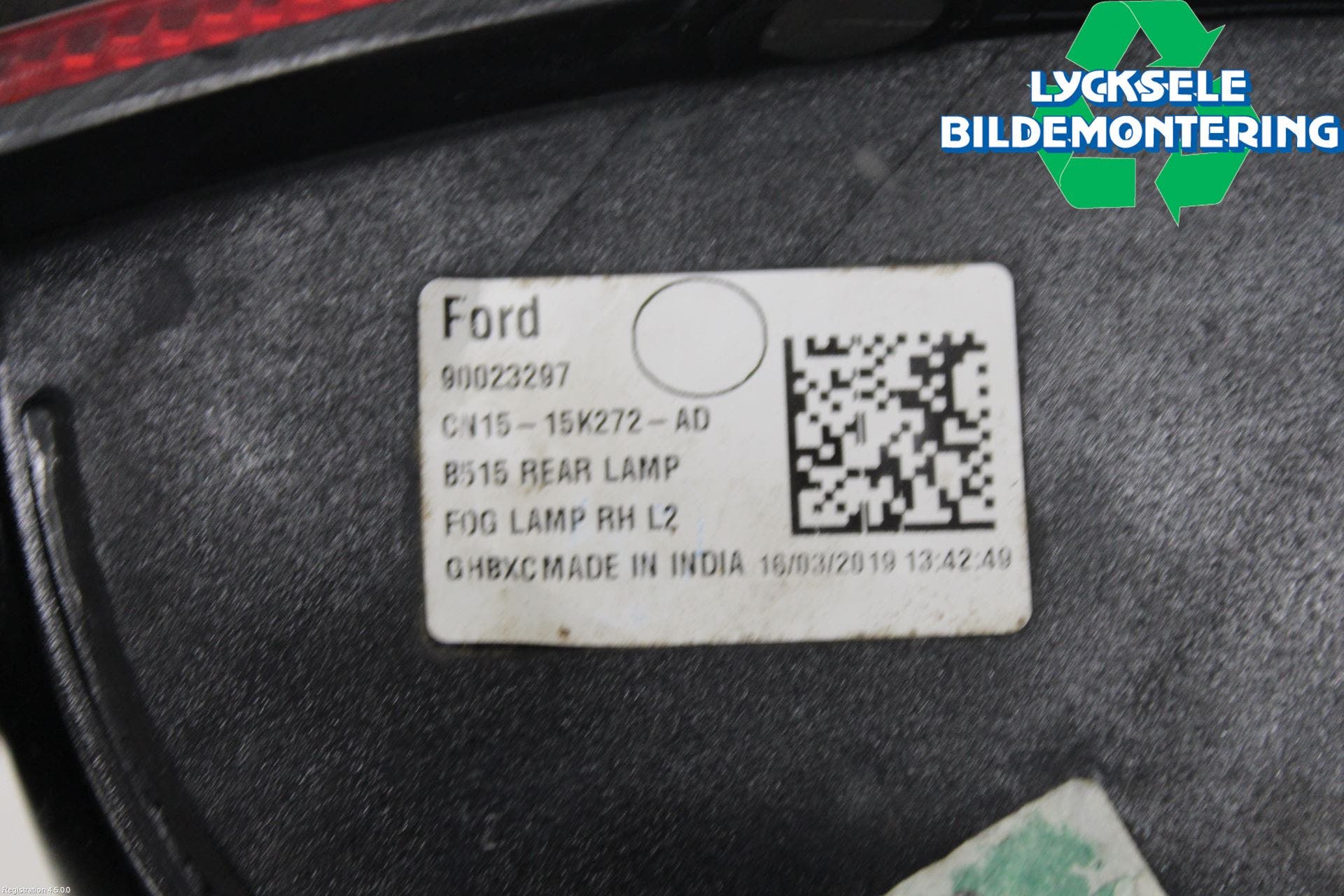 Ford KUGA 17-19 Dimljus/Reflex Bak