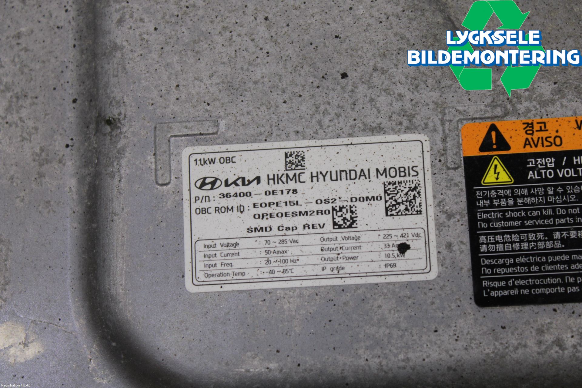 Hyundai KONA/ELECTRIC OS 18-23 Batteriladdare Högspänning