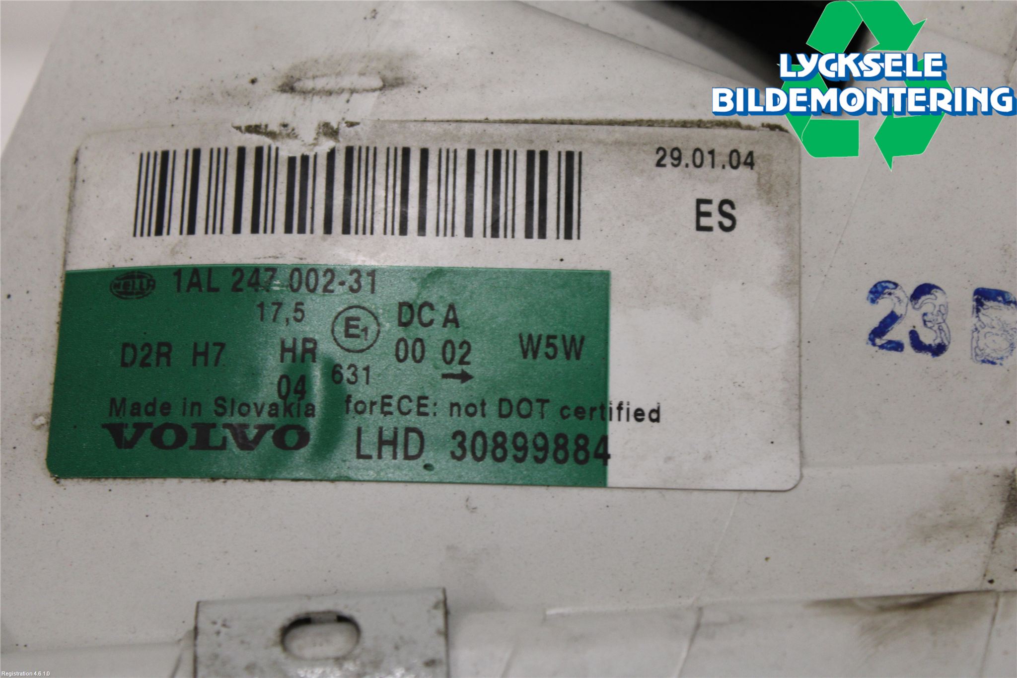 Volvo S40/V40    96-04 Strålkastare Vänster