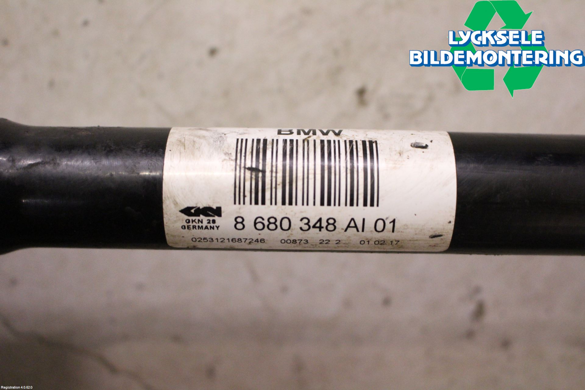 BMW 3 F30/F31/F80 12-19 Drivaxel Bak Vänster
